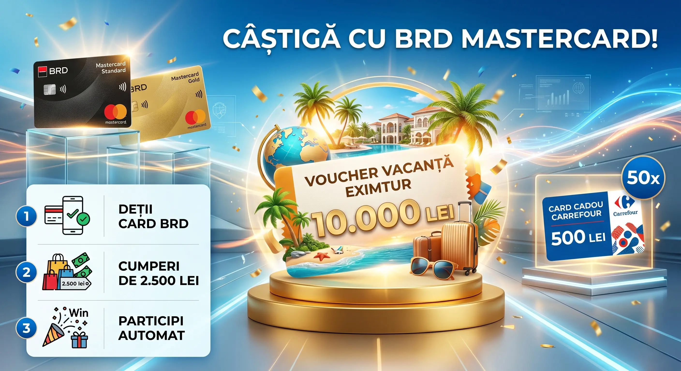 Concurs BRD: Câștigă un Voucher Eximtur! Cheltuie și participi (până pe 20 Iun) - Concursier