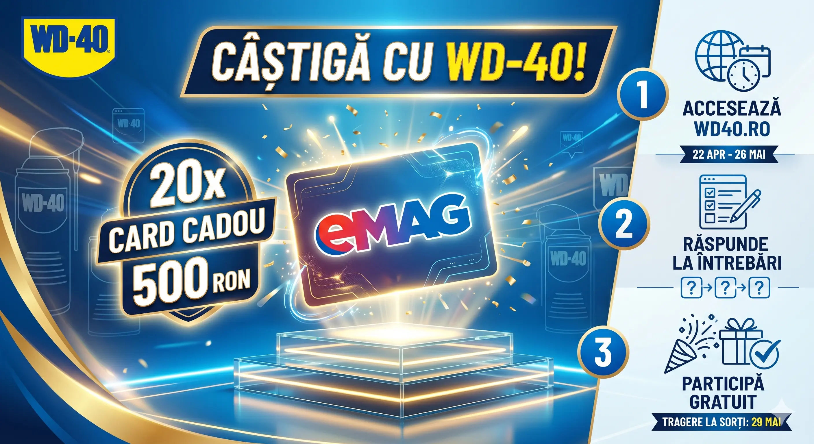 🛠️ Câștigă un voucher eMAG de 500 lei cu WD-40! ✨ - Concurs Gratuit | Concursier