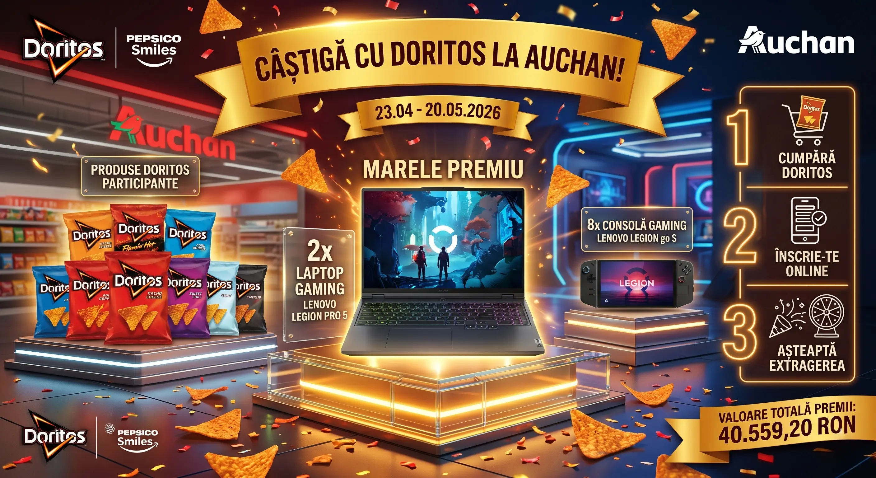 Concurs Doritos la Auchan: Câștigă Laptop Gaming (până pe 20 Mai) - Concursier