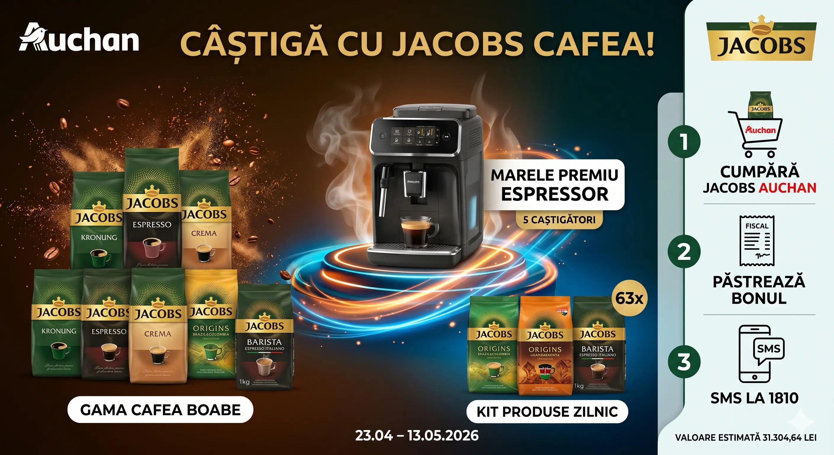 Concurs Jacobs Auchan: Cumpără cafea și câștigă Espressor (până pe 13 Mai) - Concursier