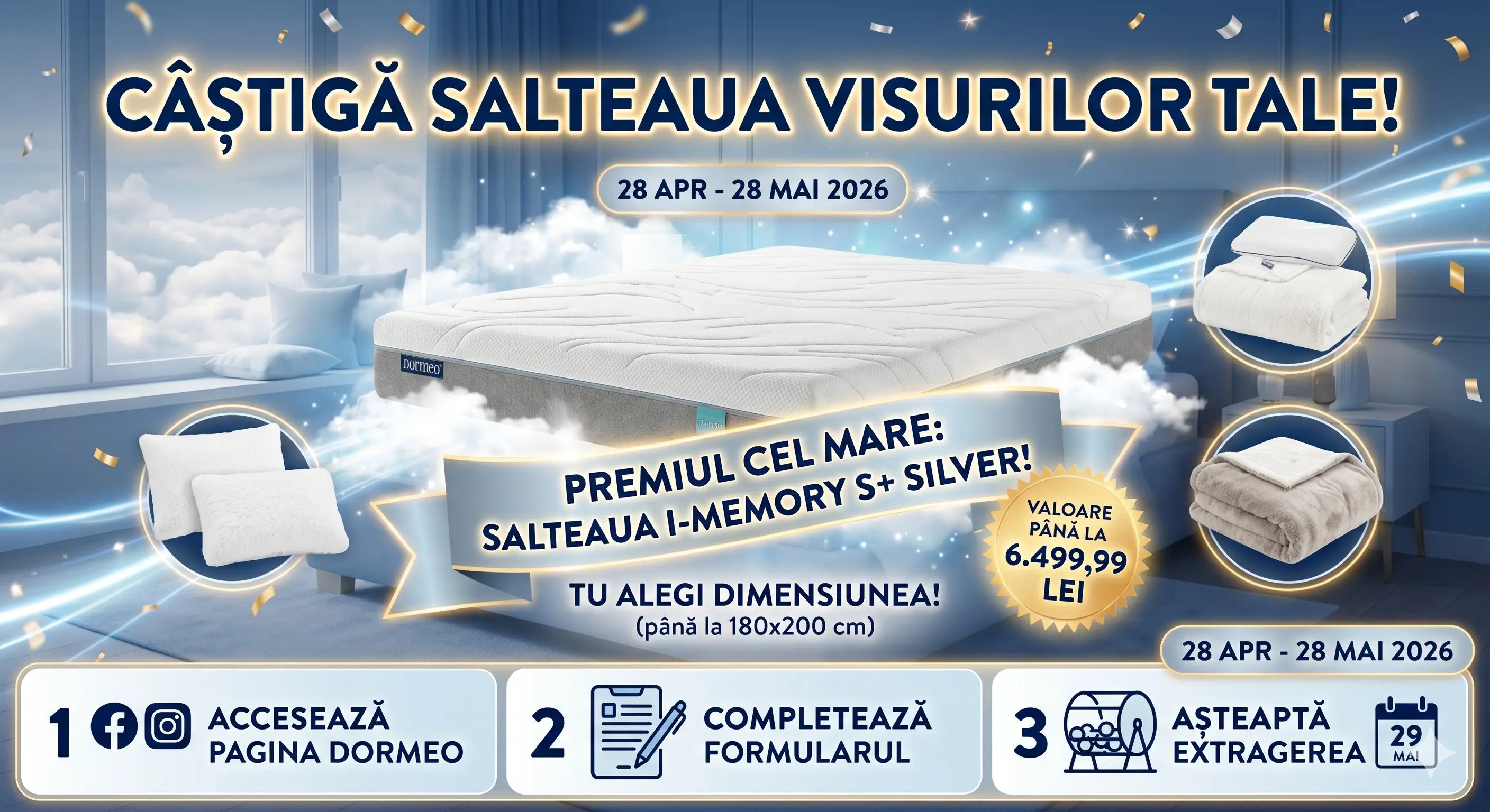 🛌 Câștigă salteaua visurilor tale cu Dormeo Home! ✨