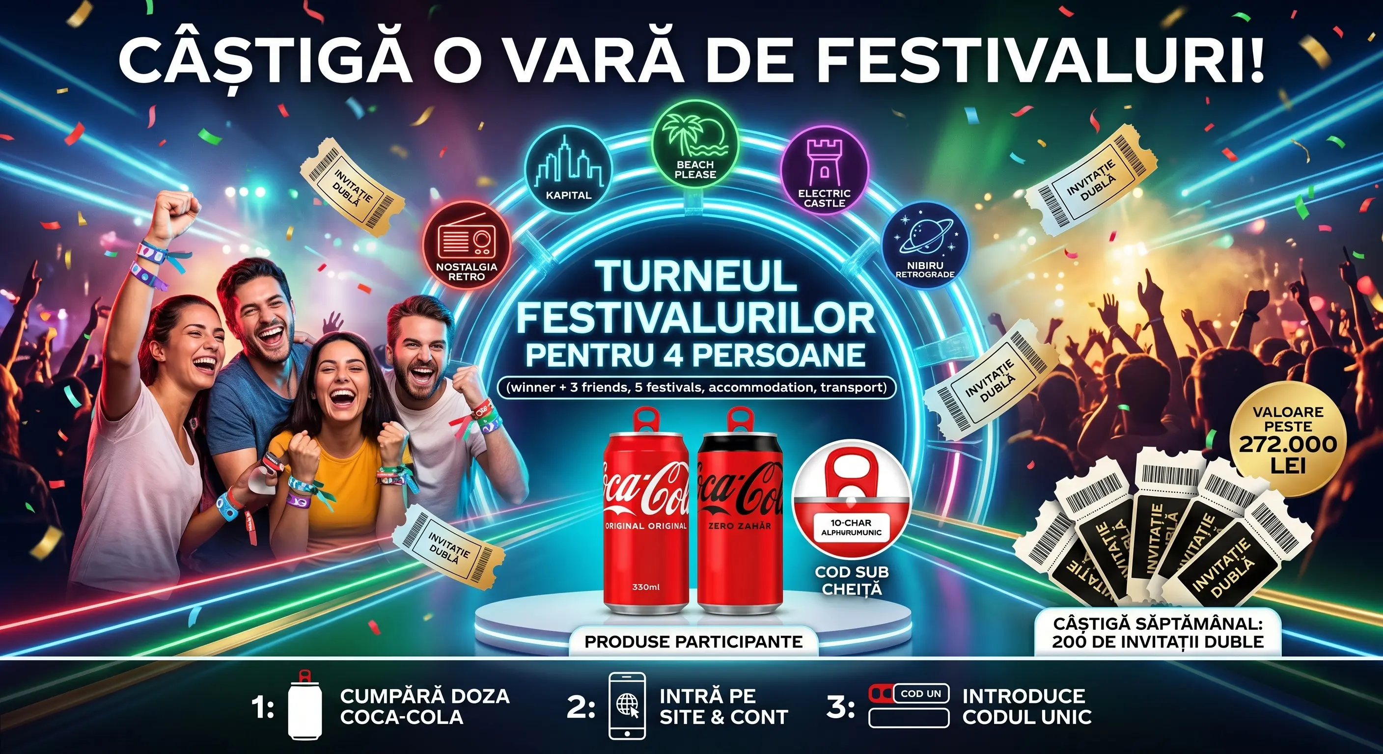 Concurs Concurs Coca-Cola: Câștigă Turneul Festivalurilor (până pe 15 Iul) - câștigă...