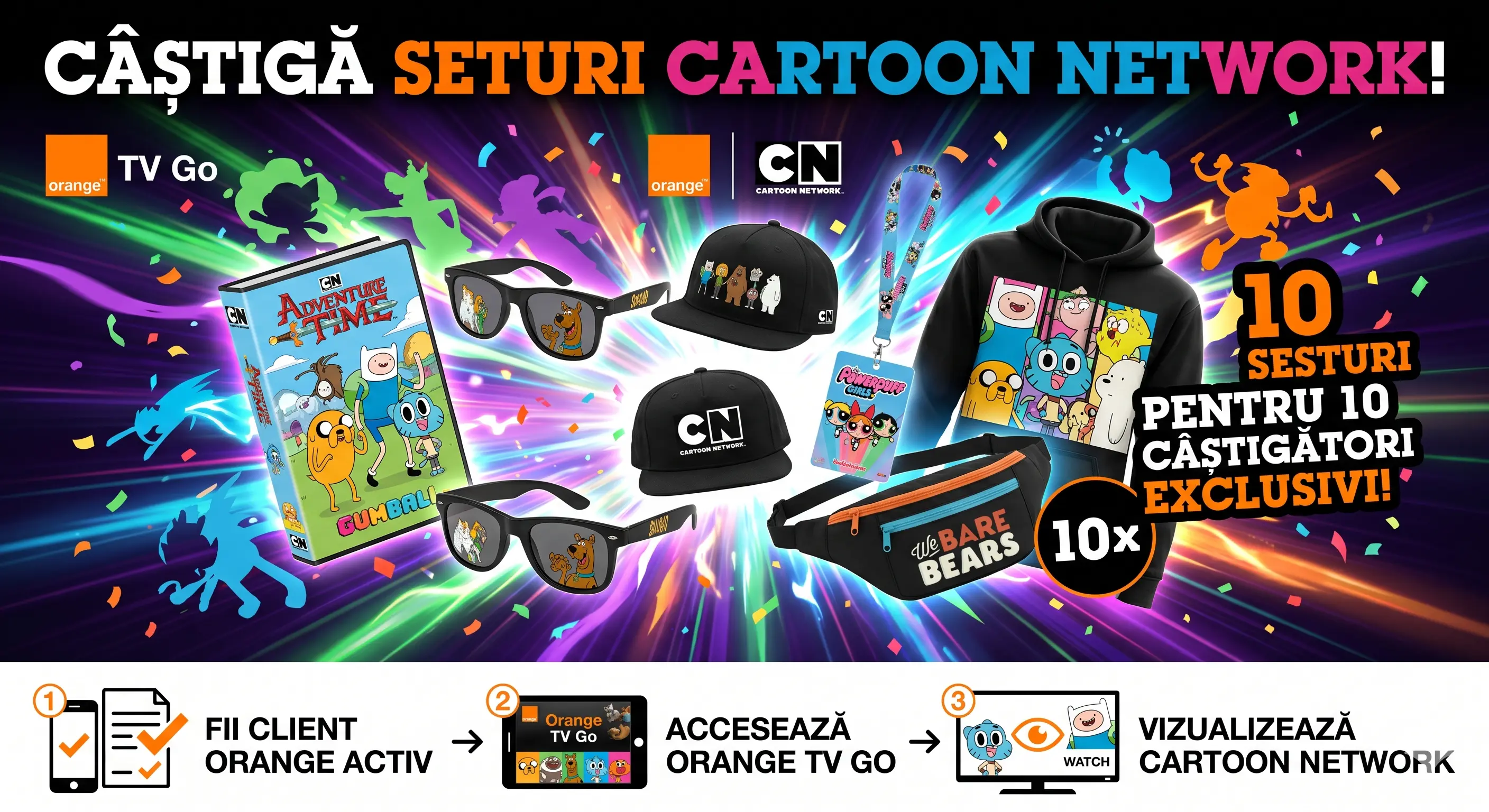 📺 Câștigă seturi cool de la Cartoon Network cu Orange TV Go! ✨