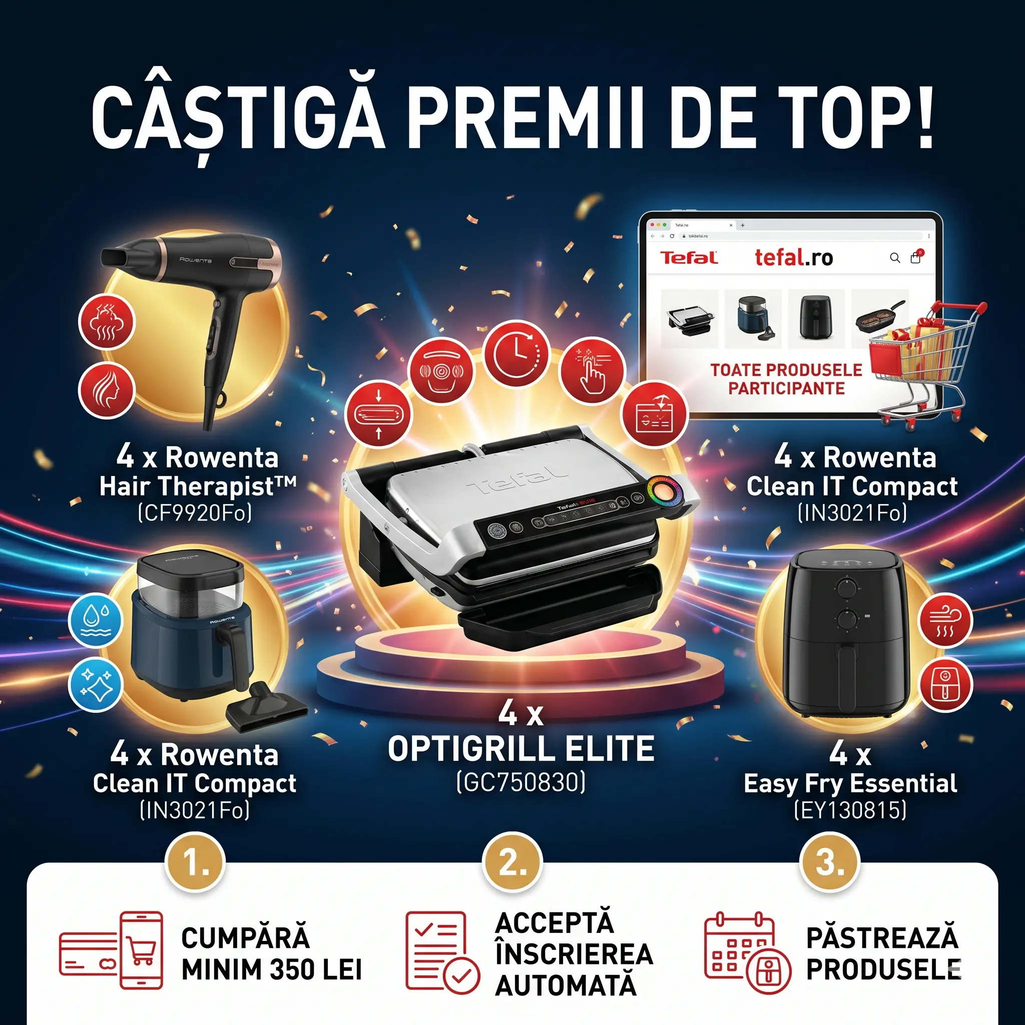 Concurs Concurs Tefal: Cumpără și Câștigă OptiGrill Elite! (până pe 28 Mai) - câștigă...