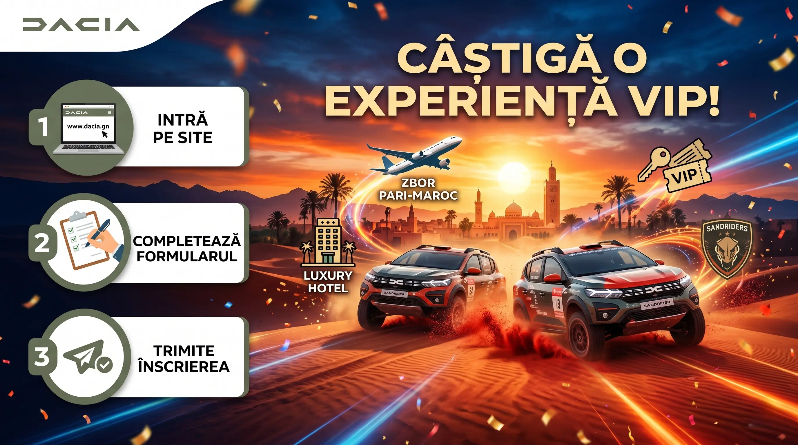 🏎️ Trăiește aventura Raliului Maroc cu Dacia! ✨