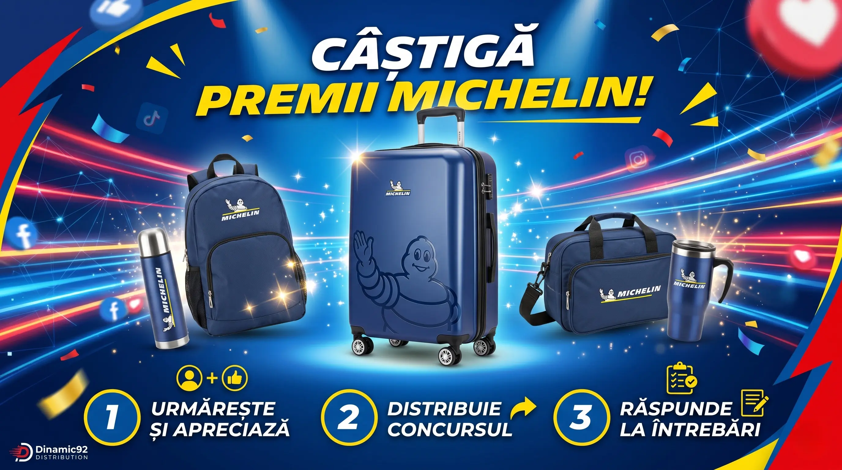 🧳 Câștigă accesorii premium Michelin cu Dinamic92! ✨ - Concurs Gratuit | Concursier