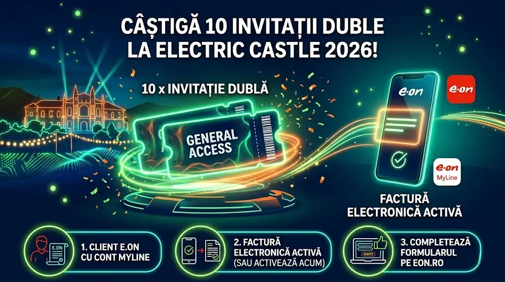 ⚡ Mergi la Electric Castle 2026 cu E.ON! 🎸 - Concurs Gratuit | Concursier