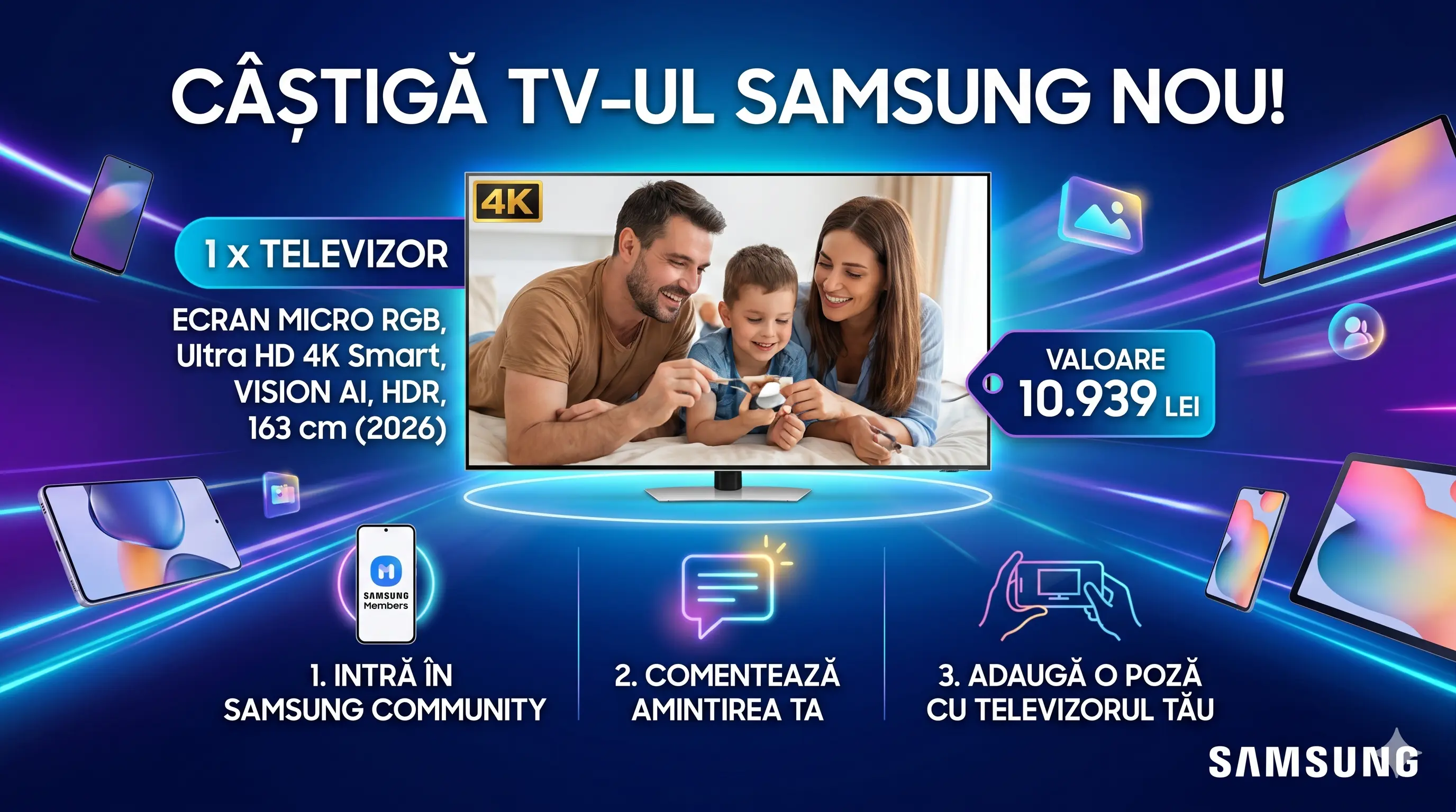 Concurs Samsung: Câștigă un Televizor Samsung Micro RGB (până pe 7 Iun) - Concurs Gratuit |...