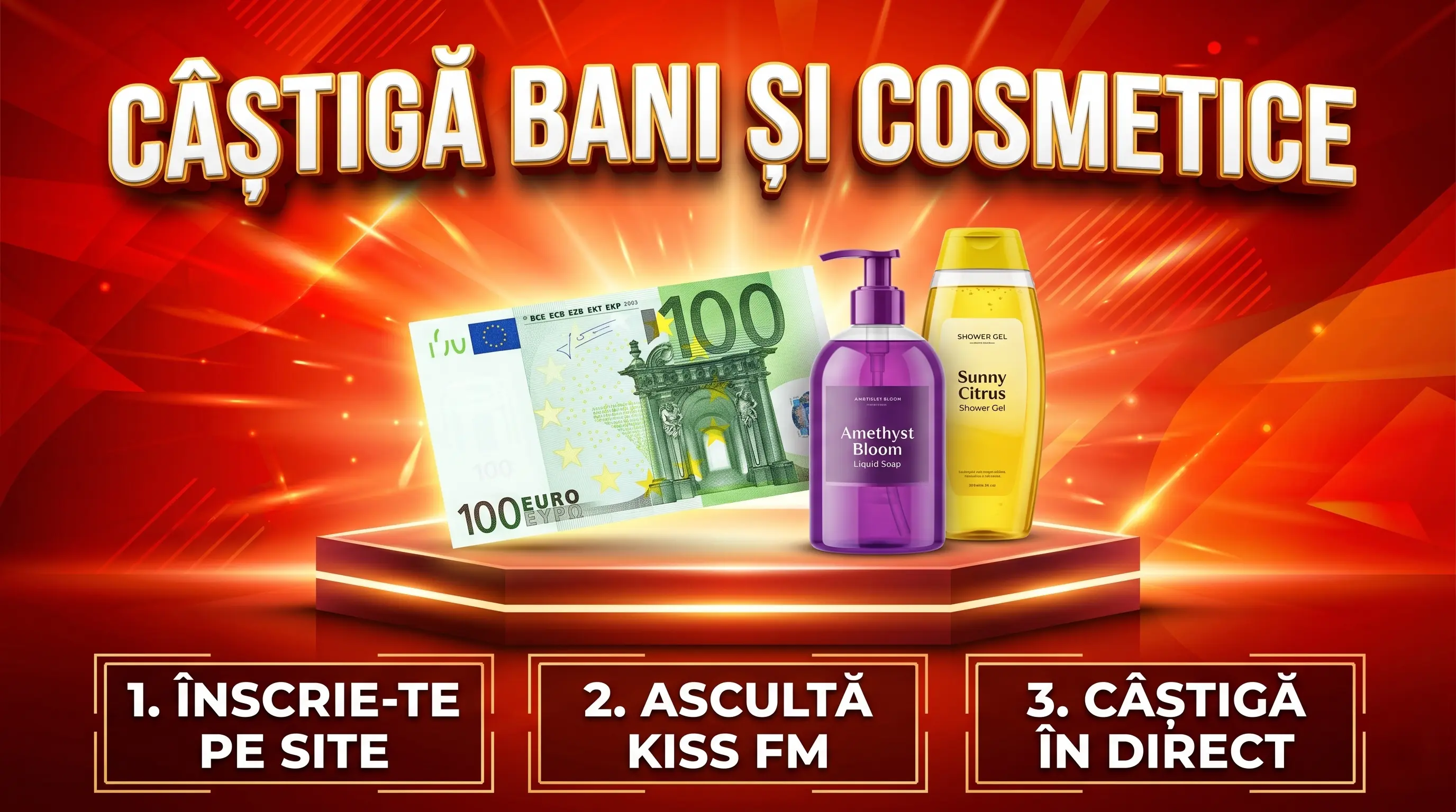 Concurs Sense Ascultă Kiss FM și Câștigă 100 EUR și Produse Cosmetice (până pe 18 Iun) -...