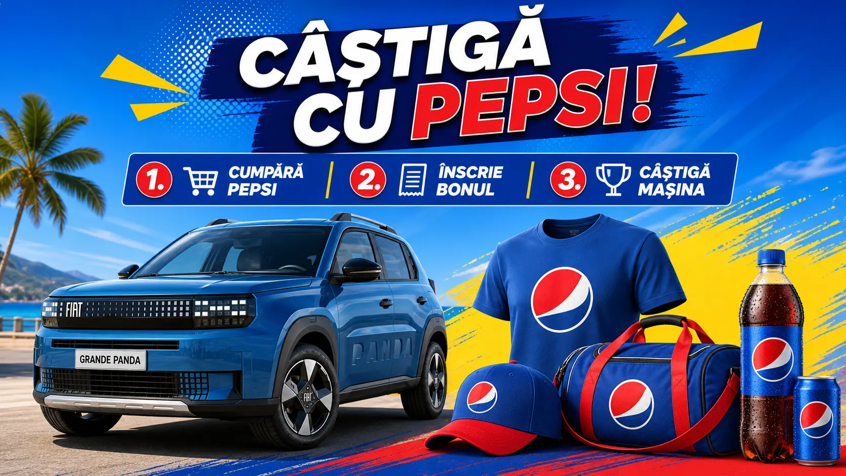 Concurs Mega Image Cumpără și câștigă o mașină Fiat (până pe 8 August) - Concursier