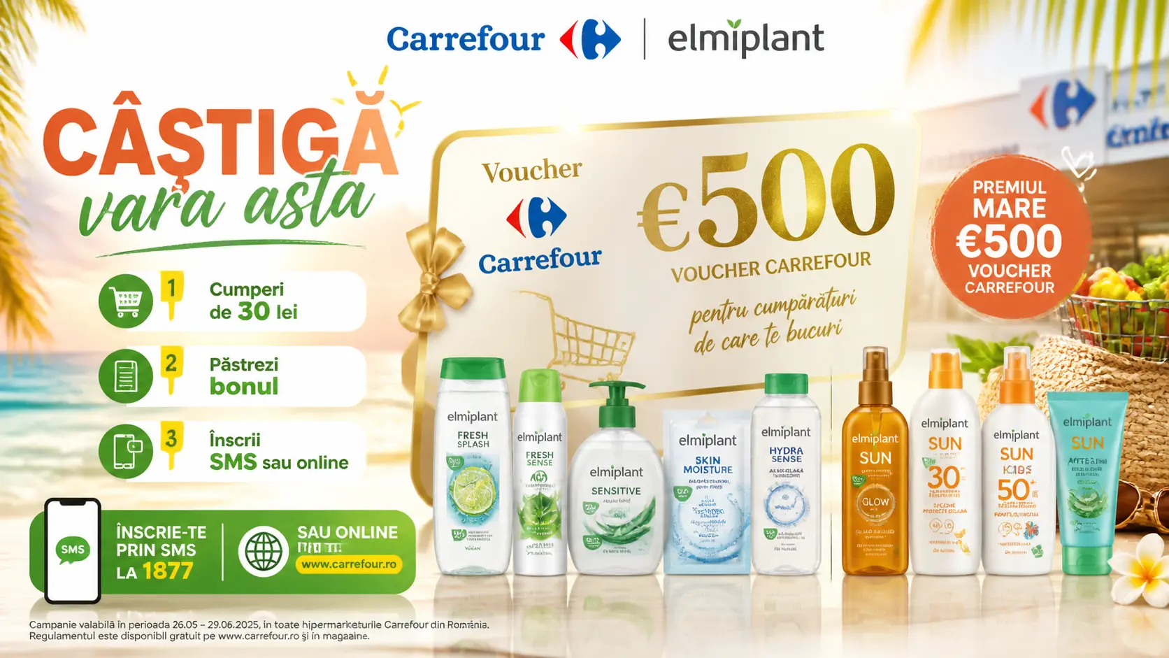Concurs Carrefour - Cumpără produse ELMIPLANT și câștigă vouchere de 500 lei (până pe 17...