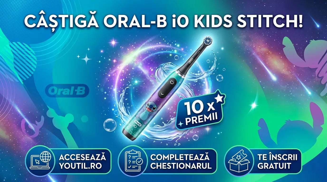 Concurs Oral-B: Câștigă periuțe electrice iO Kids Disney Stitch (până pe 31 iulie) -...