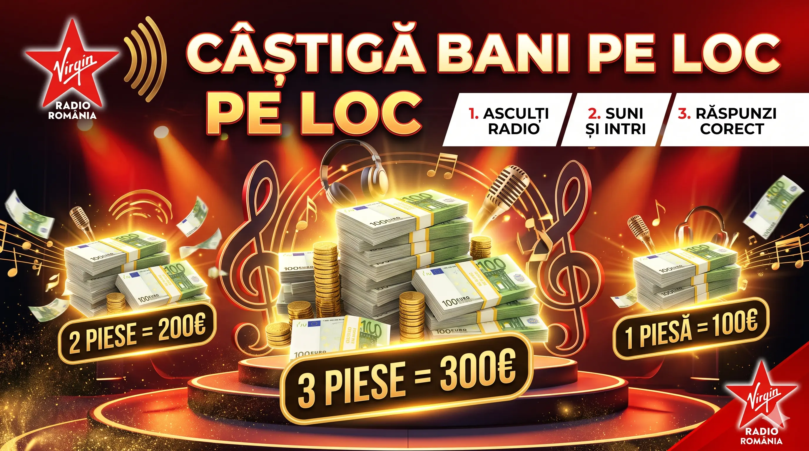 Concurs Virgin Radio România Câștigă 300 EUR (până pe 17 Iulie) - Concurs Gratuit | Concursier