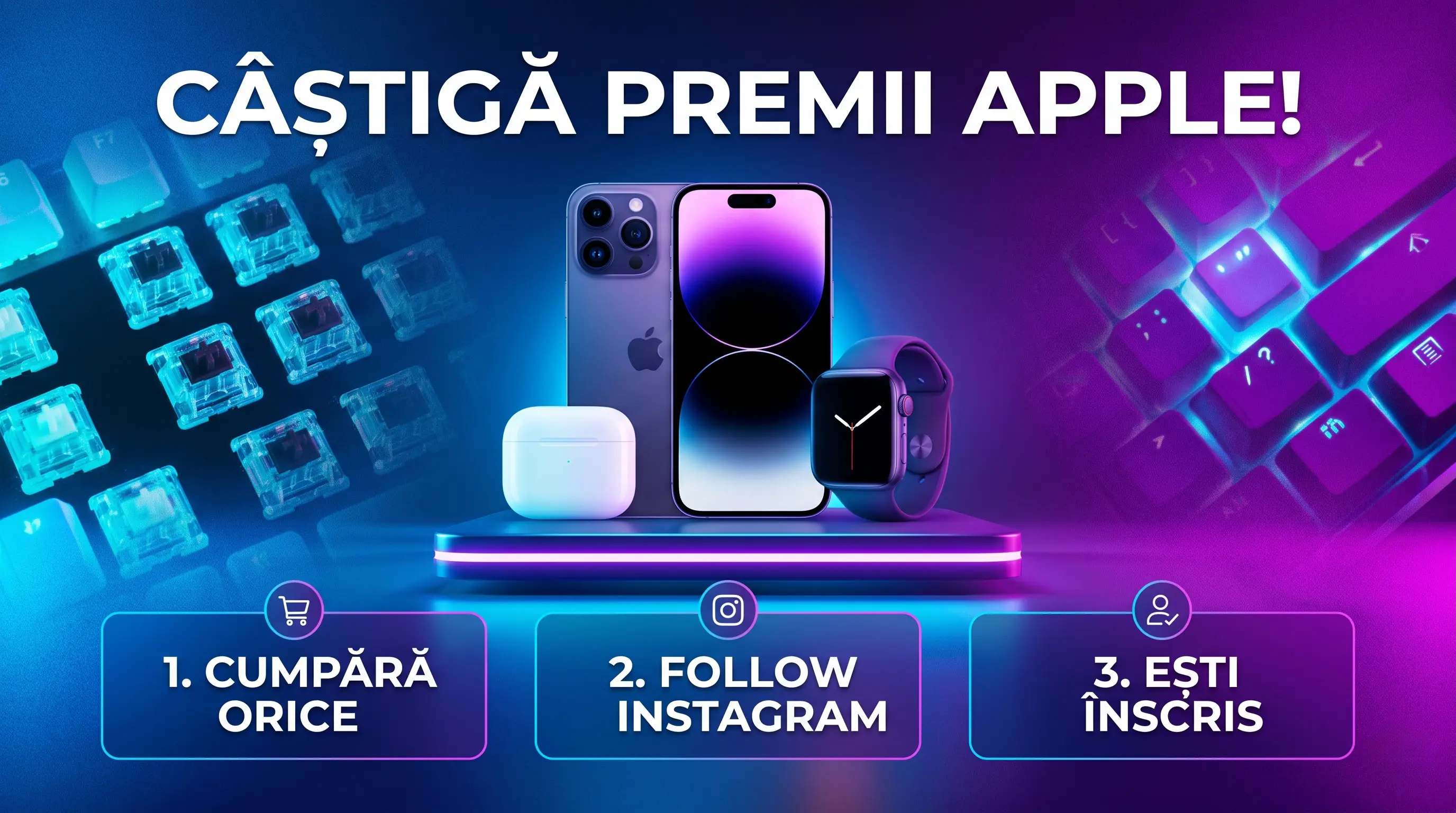 Concurs QwertyKey: Cumpără și câștigă iPhone 17, Apple Watch și AirPods (până pe 31 Iulie)...