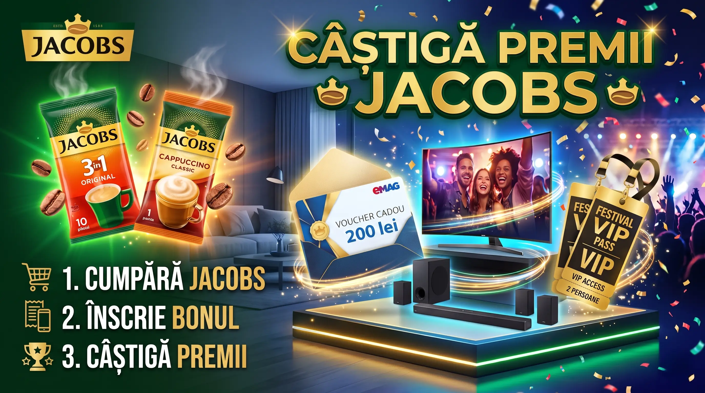 Concurs La Cocos: Cumpără Jacobs și câștigă vouchere eMAG (până pe 31 Iulie) - Concursier