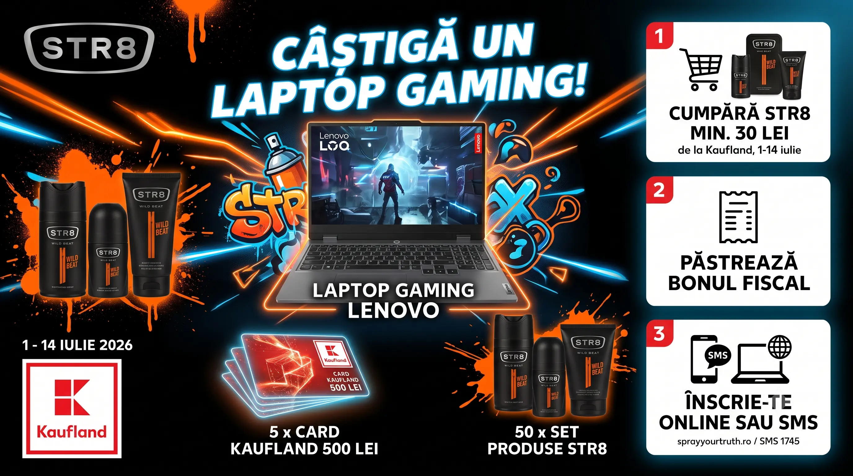 Concurs Kaufland: Cumpără STR8 și câștigă un laptop Lenovo (până pe 14 iulie) - Concursier