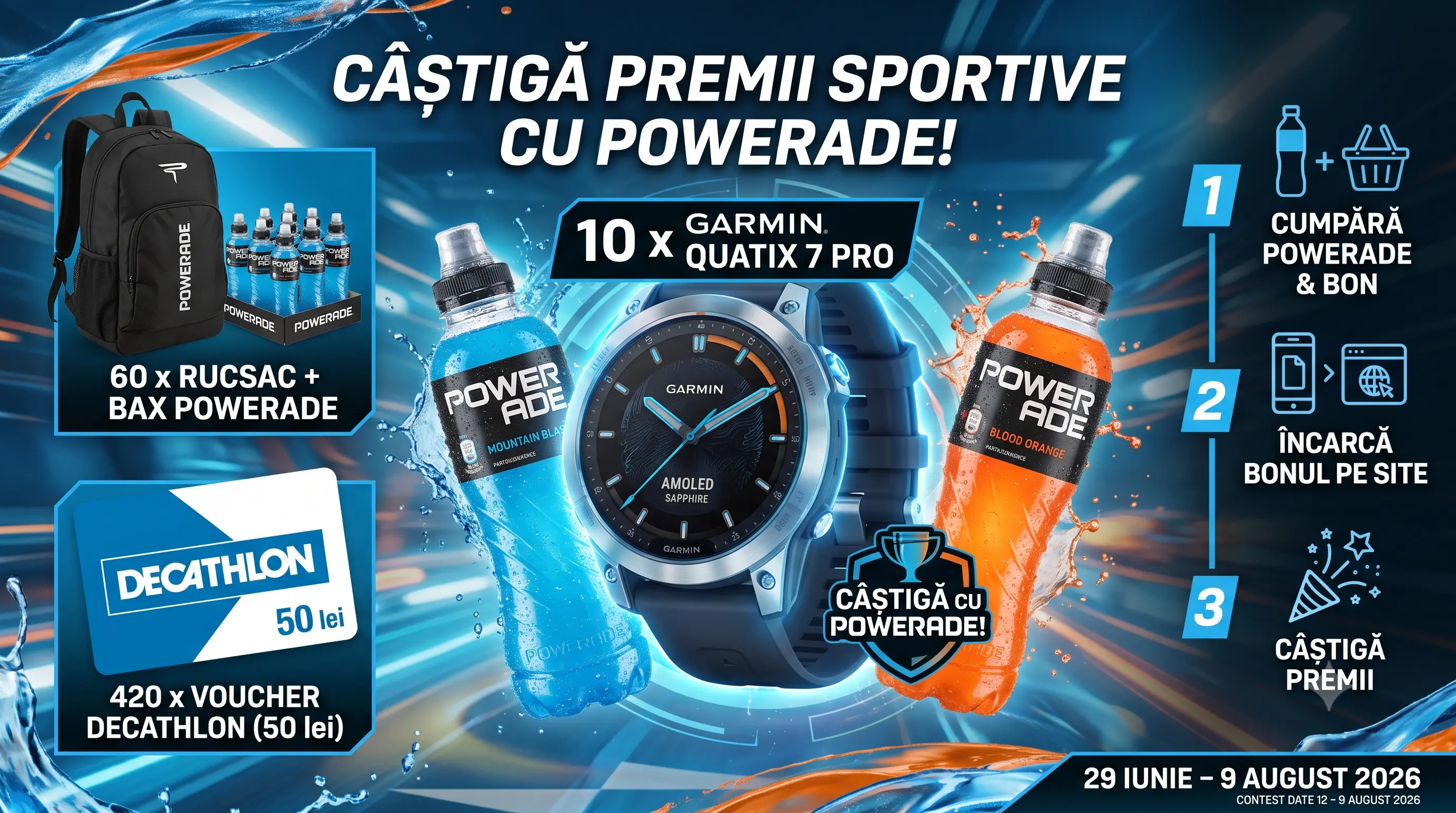 Concurs Kaufland: Achiziționează Powerade și câștigă Ceas Garmin (până pe 9 august) -...