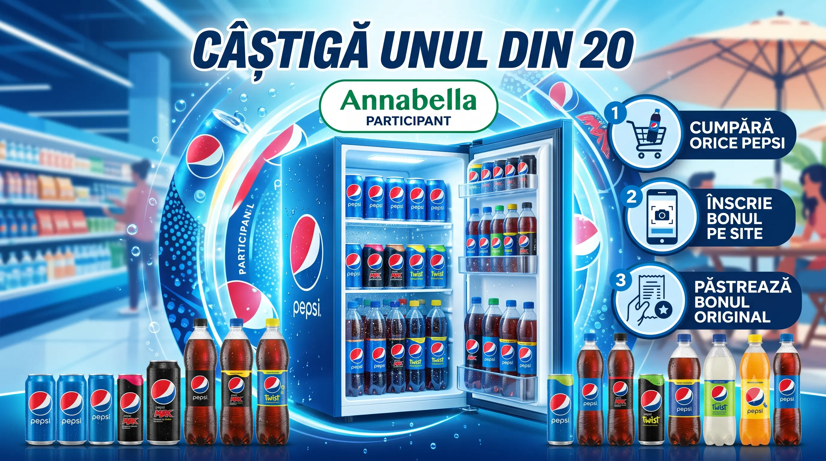 Concurs Annabella: Cumpără Pepsi și câștigă un mini-frigider (până pe 31 iulie) - Concursier