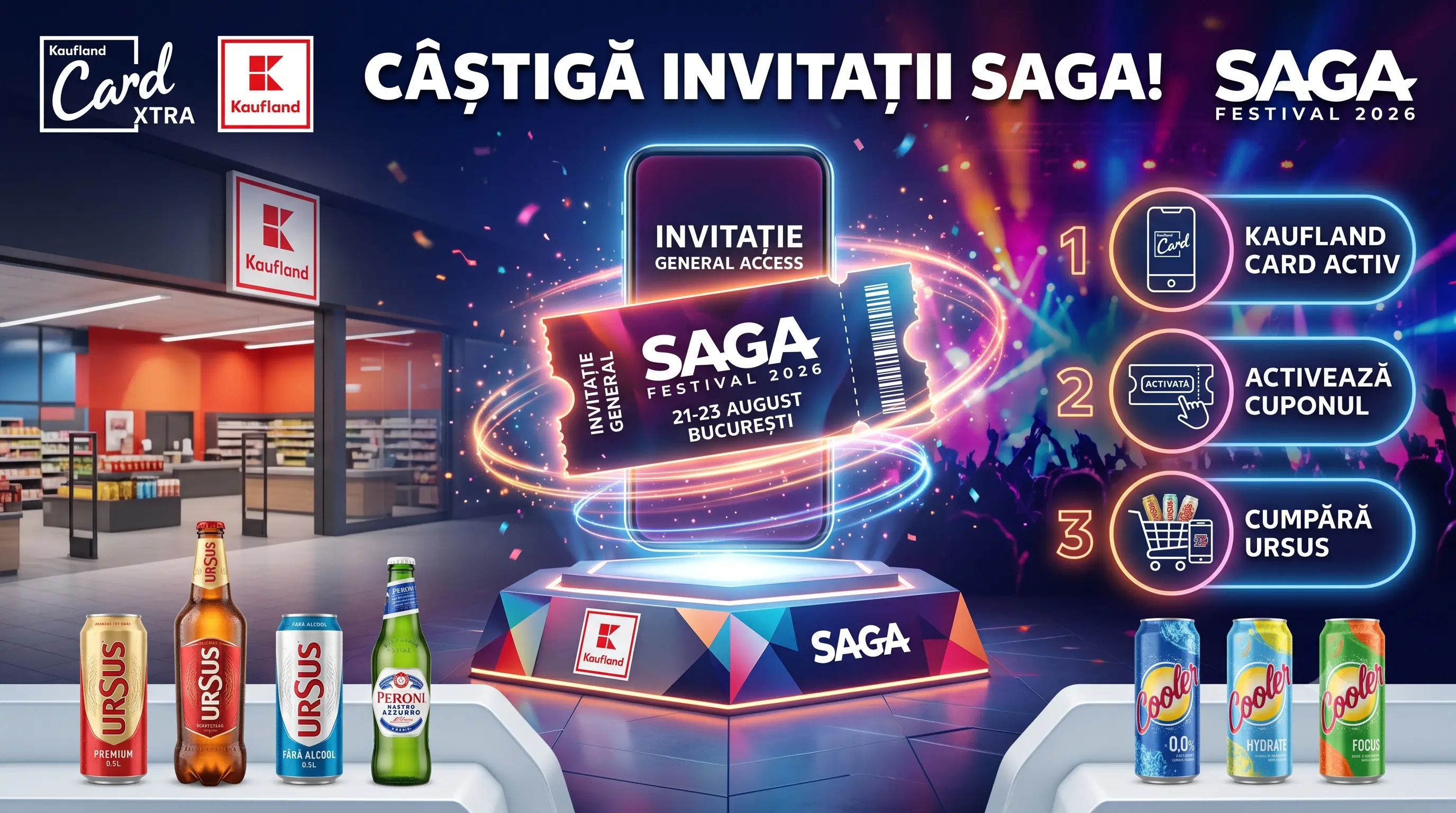 Concurs Concurs Kaufland: Cumpără produse Ursus și câștigă invitații la SAGA Festival (până...