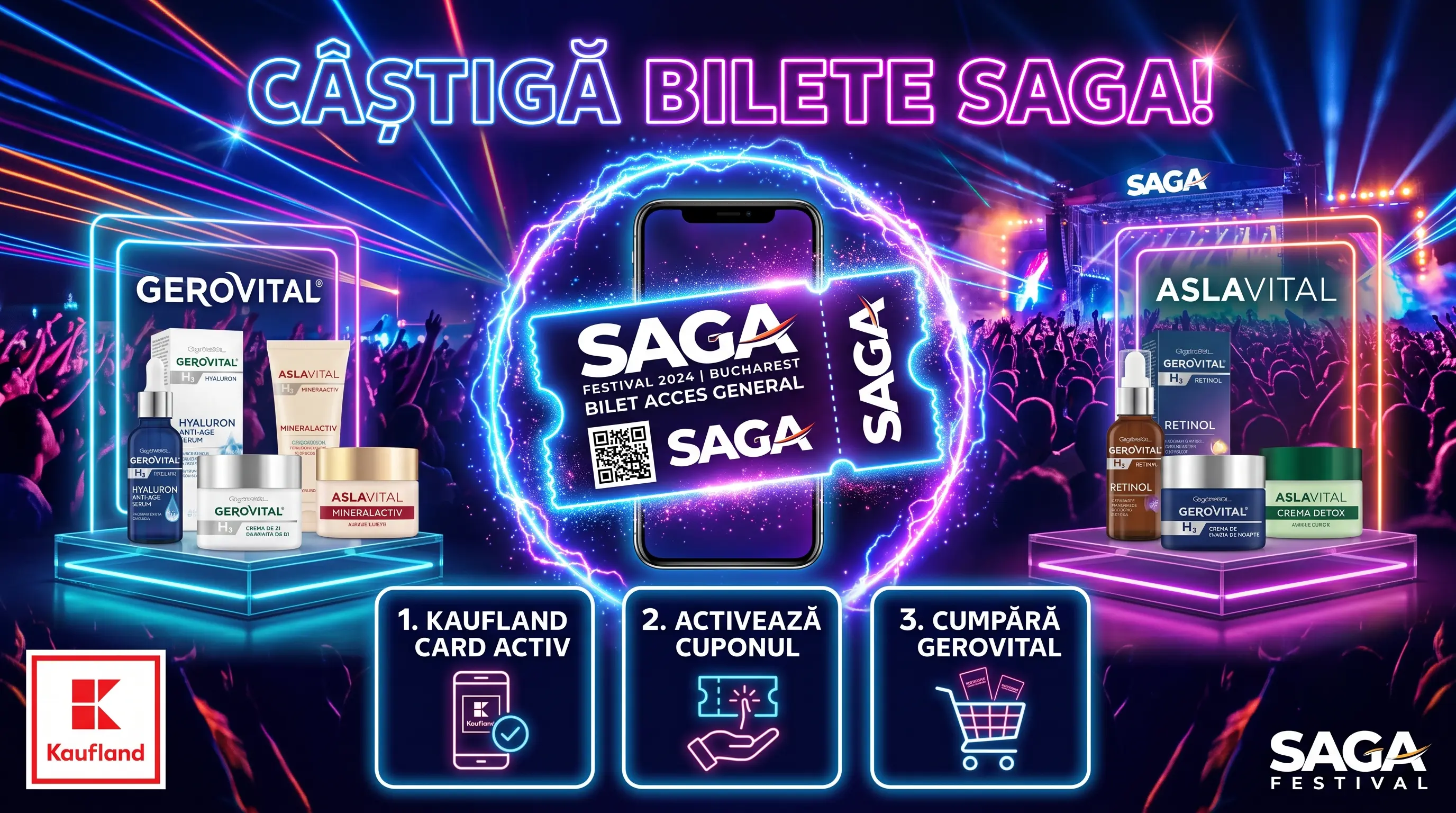 Concurs Kaufland: Cumpără Gerovital și câștigă abonament SAGA Festival (până pe 4 august) -...