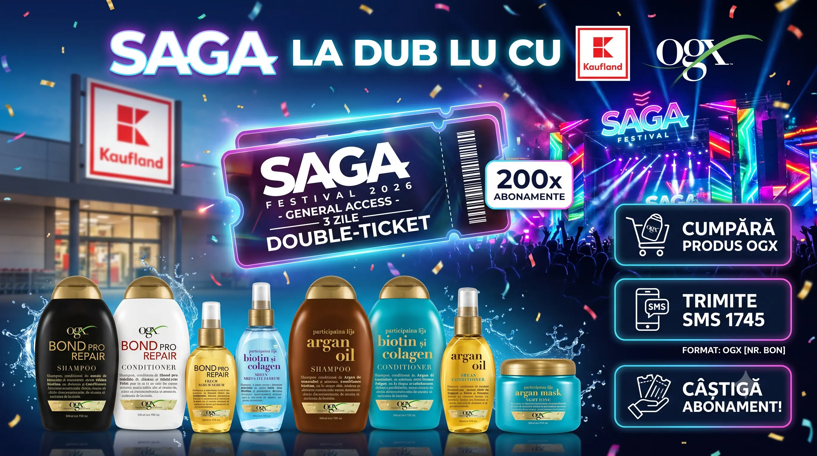 Concurs Concurs Kaufland: Cumpără OGX și câștigă bilete la SAGA Festival 2026 (până pe 31...