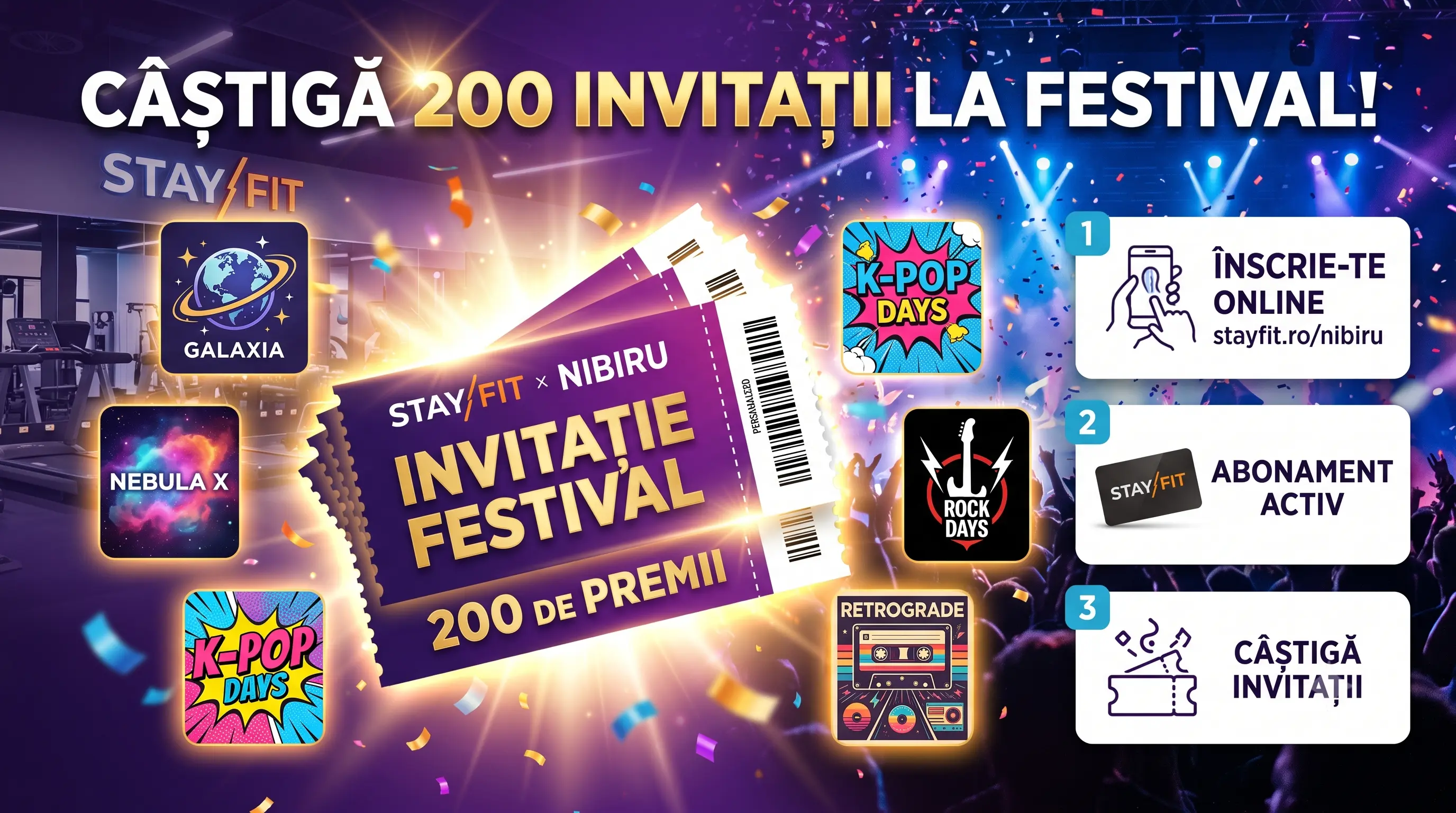 Concurs Stay Fit: Câștigă bilete la festivaluri (până pe 30 august) - Concursier