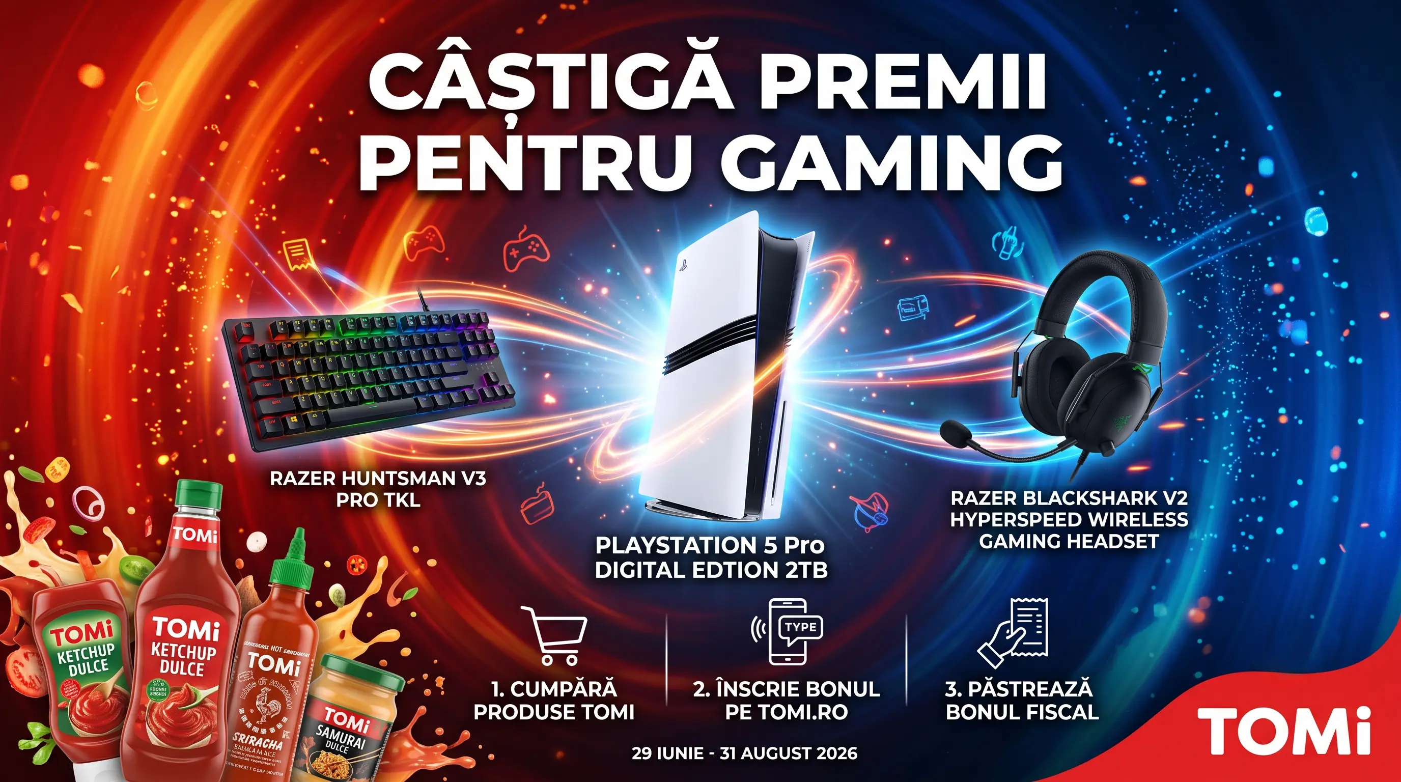 Concurs Tomi - Cumpără și câștigă o consolă PlayStation 5 Pro (până pe 31 august) - Concursier