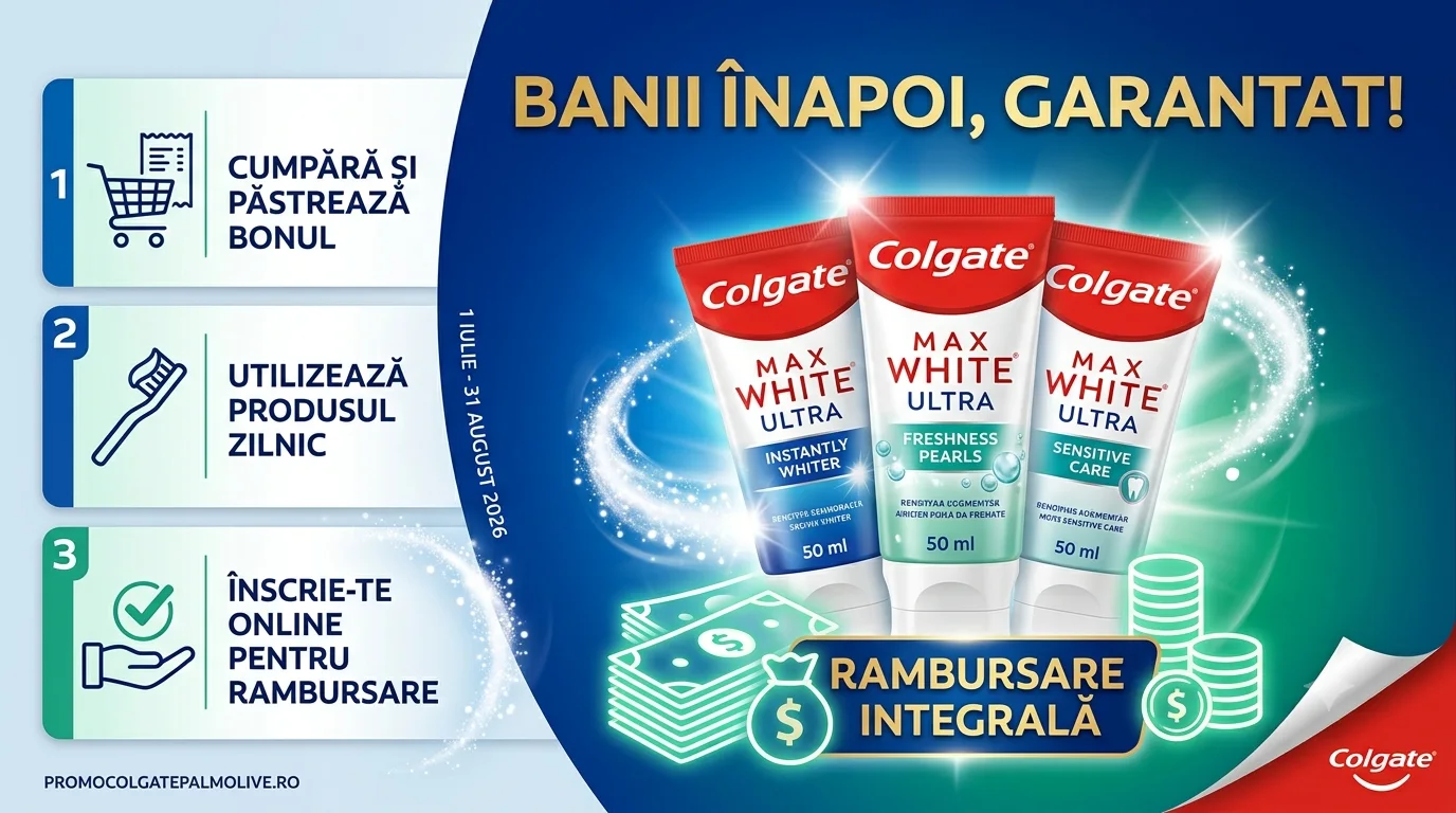 Concurs Concurs Colgate Palmolive: Cumpără și primești banii înapoi (până pe 31 August) -...