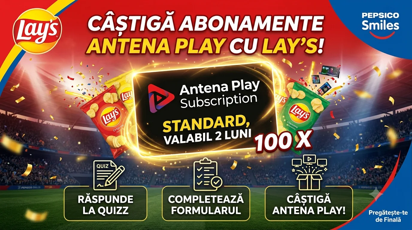 Concurs PepsiCo - Răspunde și câștigă abonament Antena Play (până pe 17 iulie)