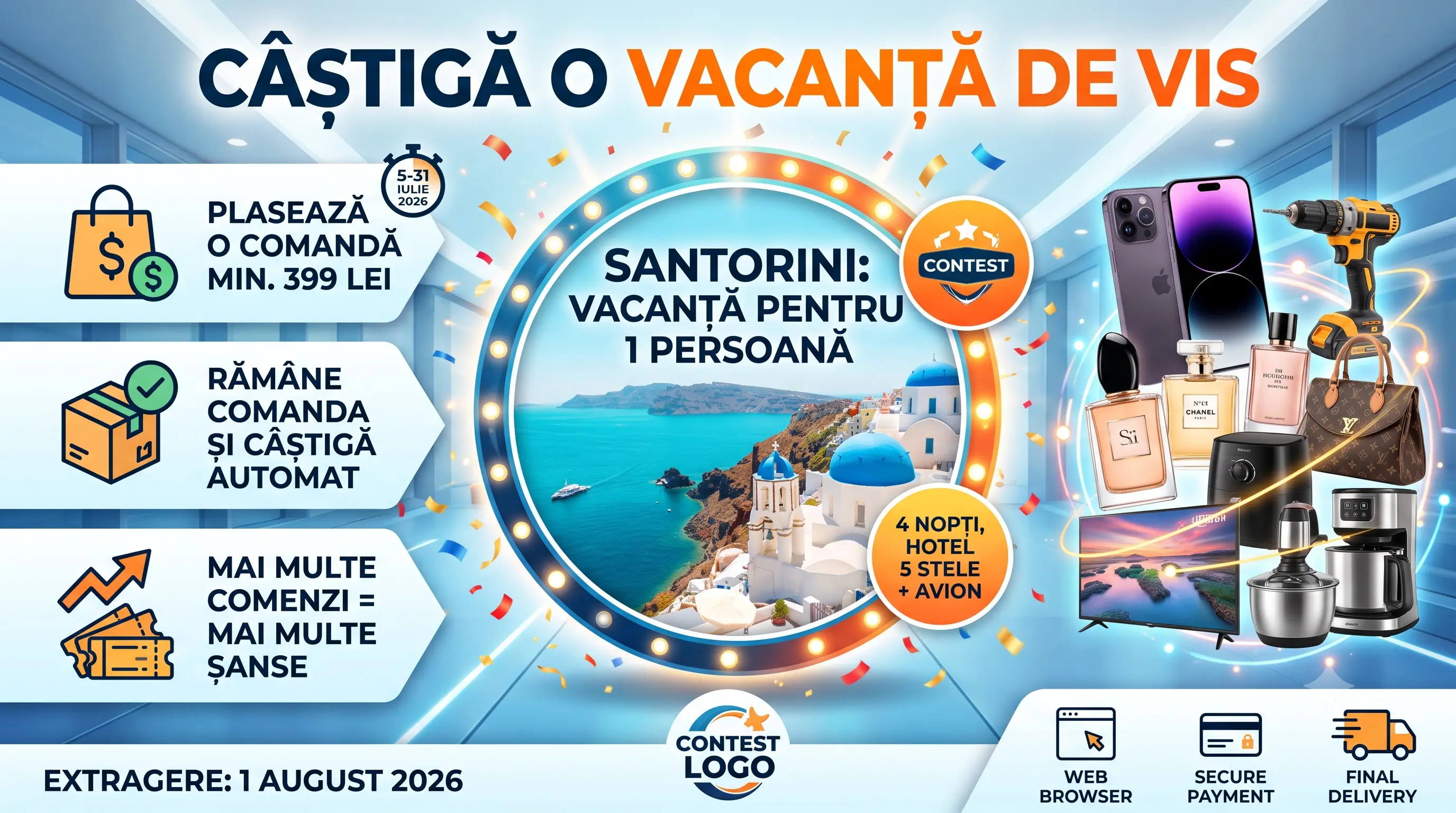 Concurs Novvu- Cumpără peste 399 lei și câștigă vacanță în Santorini (până pe 31 iulie) -...