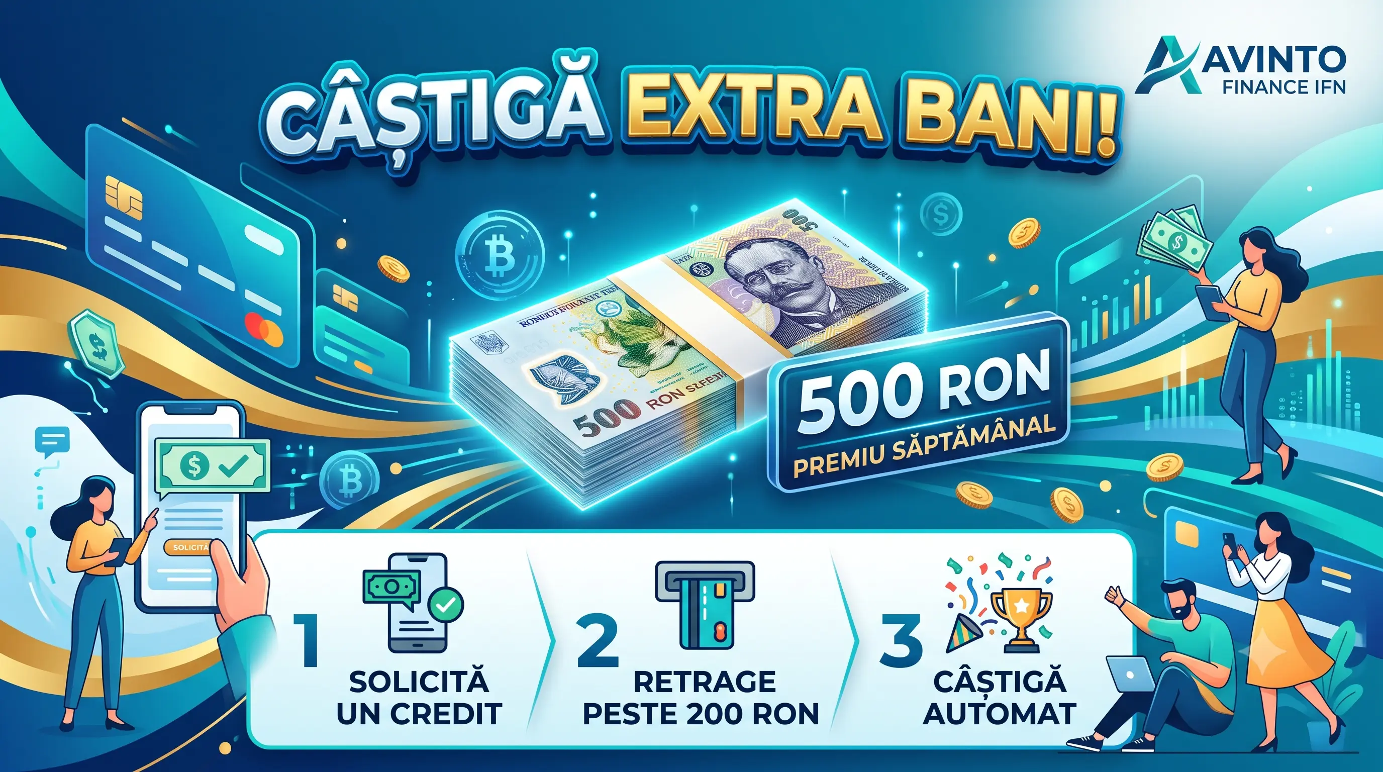 Concurs Concurs Avinto Finance - Câștigă 500 RON pe săptămână (până pe 31 iulie) - câștigă...