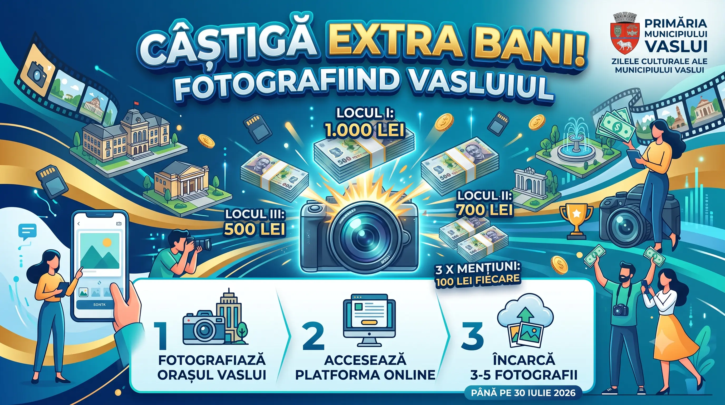 Concurs Primăria Vaslui - Câștigă 1.000 lei cu fotografiile tale (până pe 30 iulie) -...