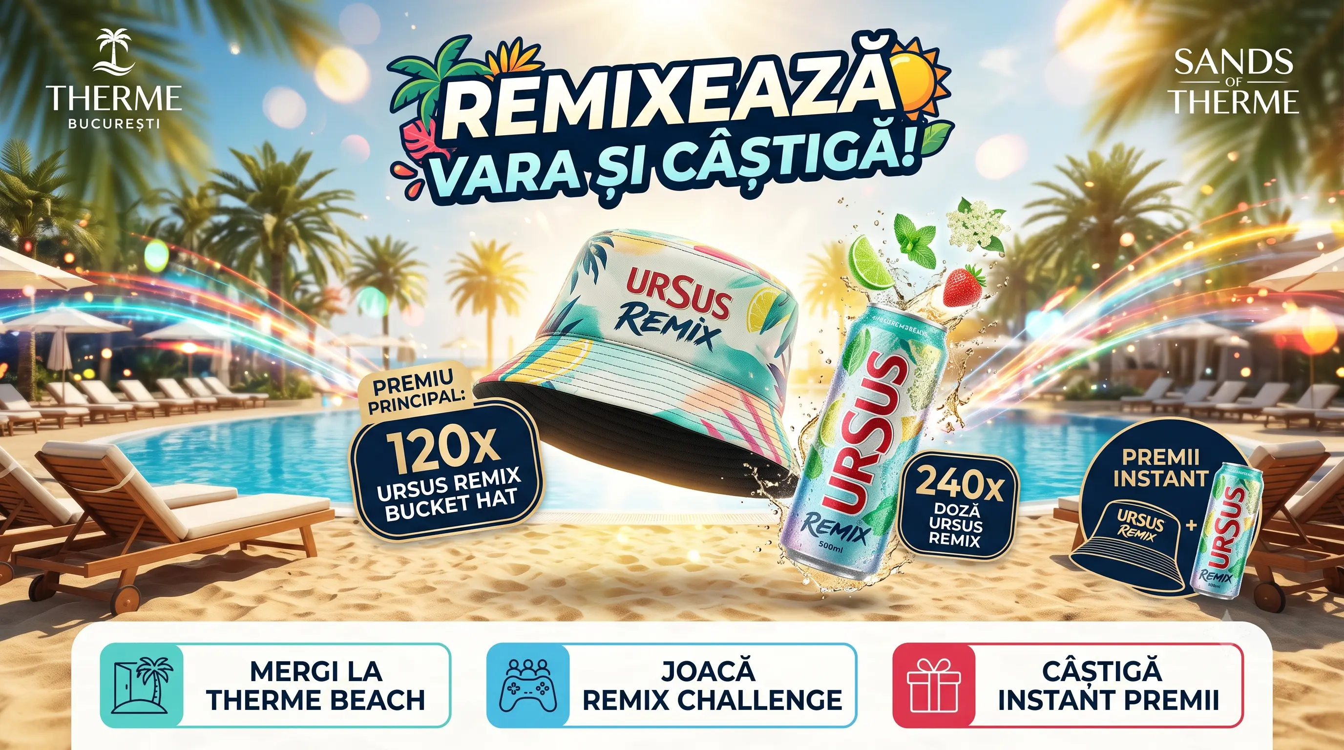Concurs Therme București: Câștigă Bucket Hat Ursus Remix (până pe 19 iulie)