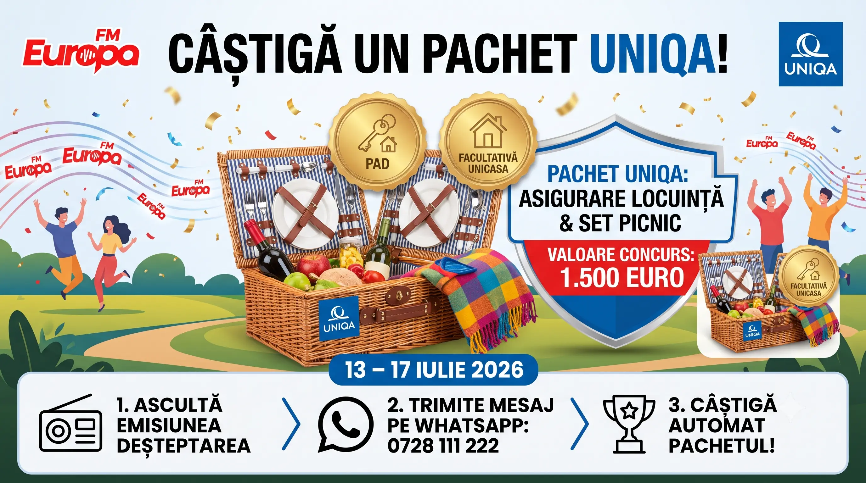 Concurs Europa FM câștigă pachet UNIQA 300 euro (până pe 17 Iulie) - Concurs Gratuit |...