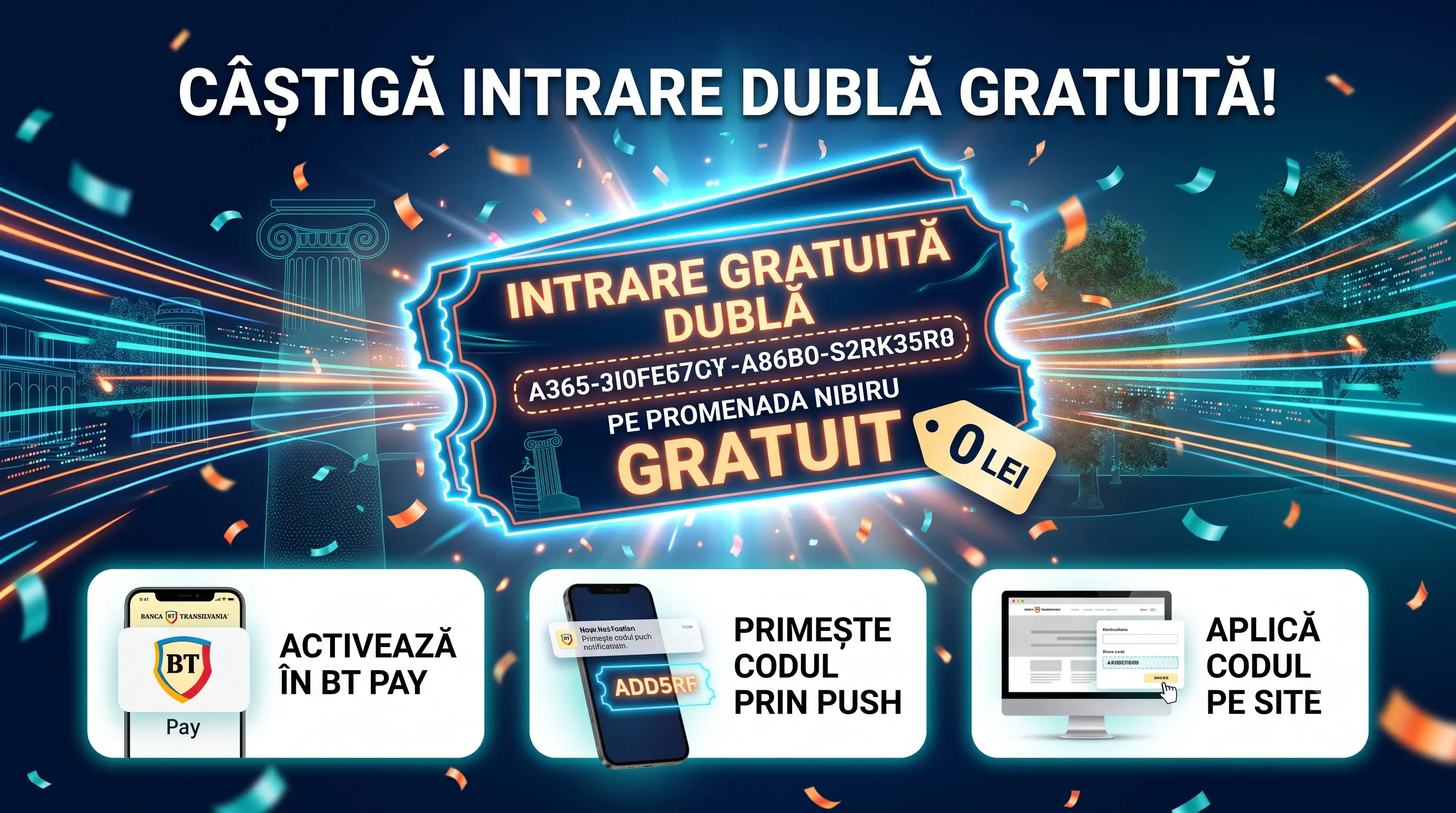 Concurs Banca Transilvania: Intrare dublă gratuită pe Promenada Nibiru (până pe 31 Iulie)