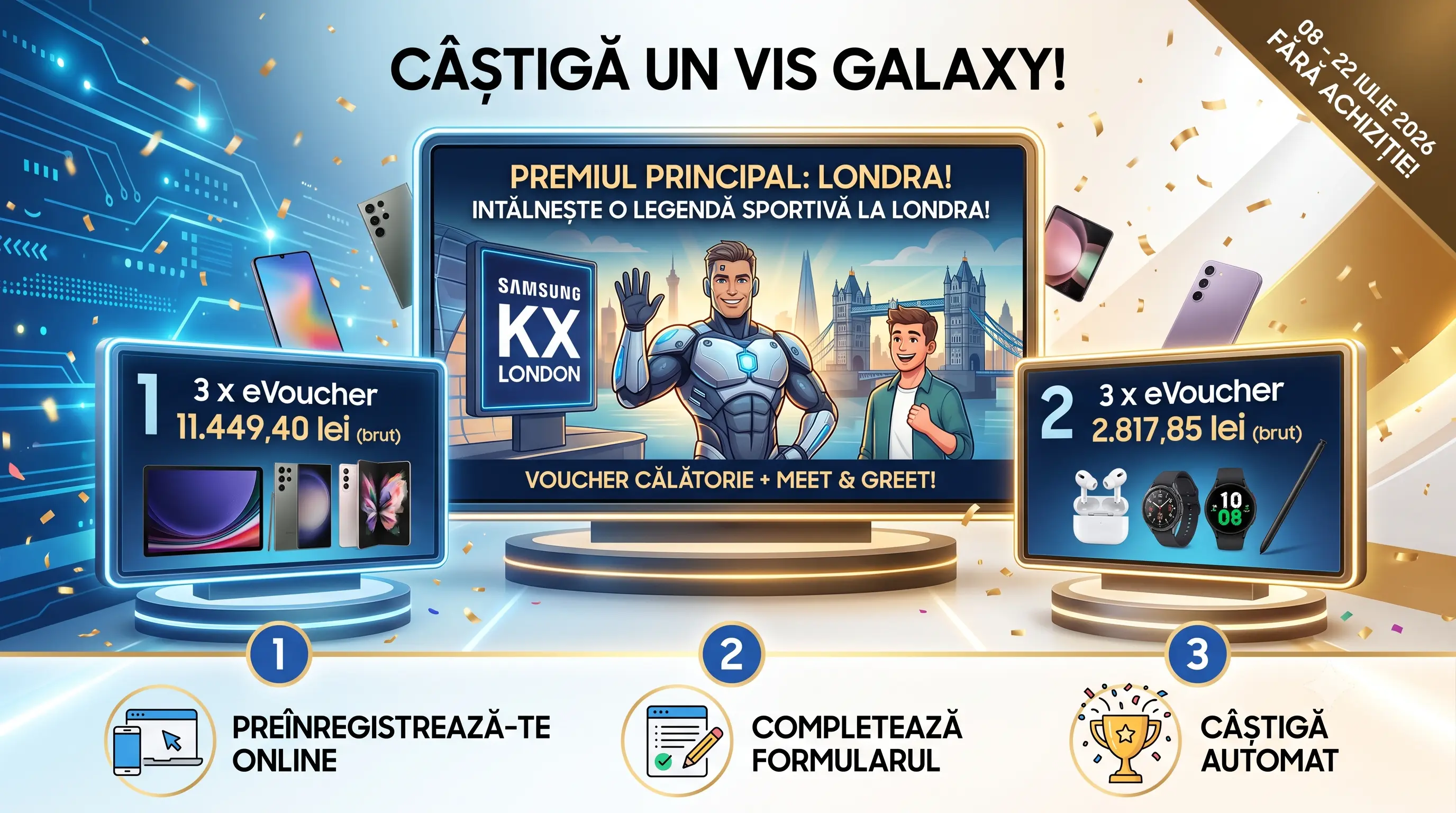 Concurs Samsung: Câștigă Vouchere Galaxy sau o excursie la Londra cu Thierry Henry (până pe...