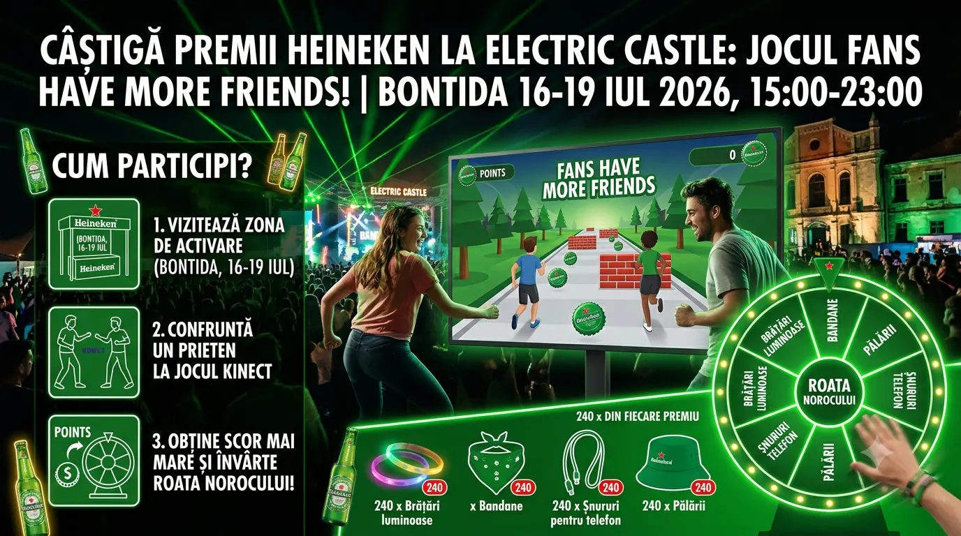 Concurs Electric Castle: Câștigă Brățări Luminoase Heineken (până pe 19 Iulie)