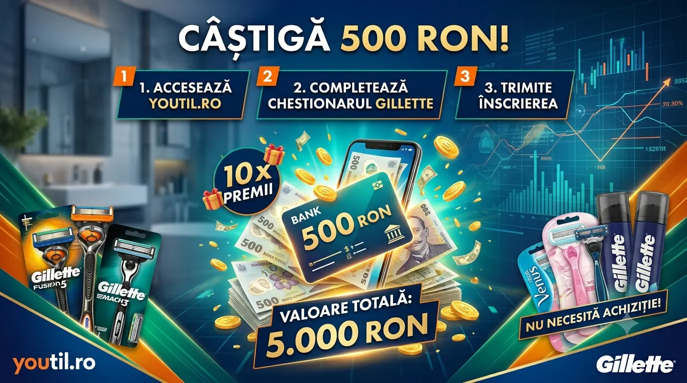 Concurs Youtil: Răspunde și câștigă voucher 500 lei până pe 15 Septembrie 2026 - Concurs...