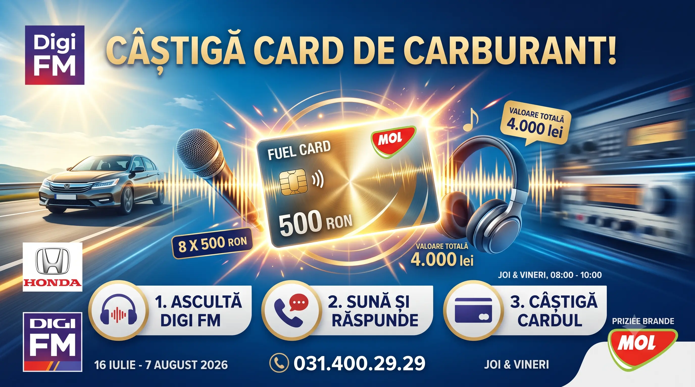Concurs Digi FM: Card MOL 500 lei (până pe 7 august) - Concurs Gratuit | Concursier