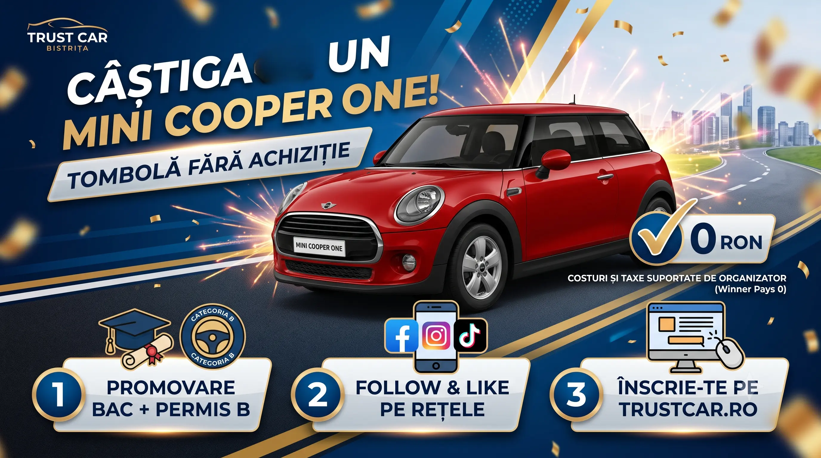 Concurs Trust Car - Câștigă un MINI Cooper One (până pe 16 August) - Concurs Gratuit |...