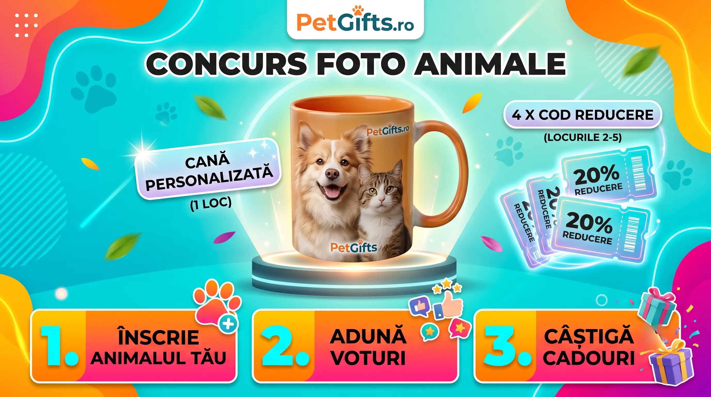 Concurs PetGifts: Câștigă o Cană Personalizată cu Fotografia Animalului Tău (până pe 27 Iulie)