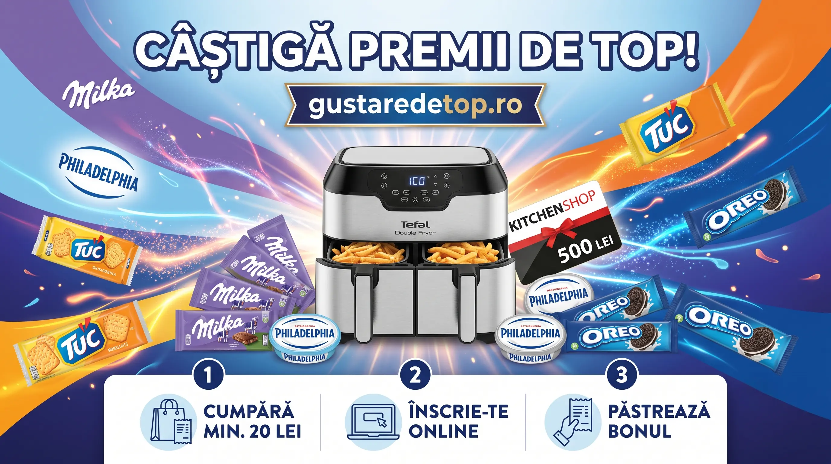 Concurs Concurs Gustare de Top: Cumpără și câștigă friteuze TEFAL sau carduri cadou (până...
