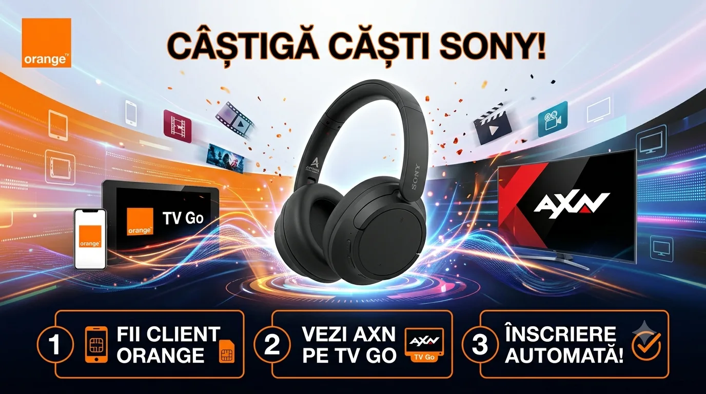 Concurs Orange România: Câștigă căști Sony Noise Cancelling (până pe 31 august)