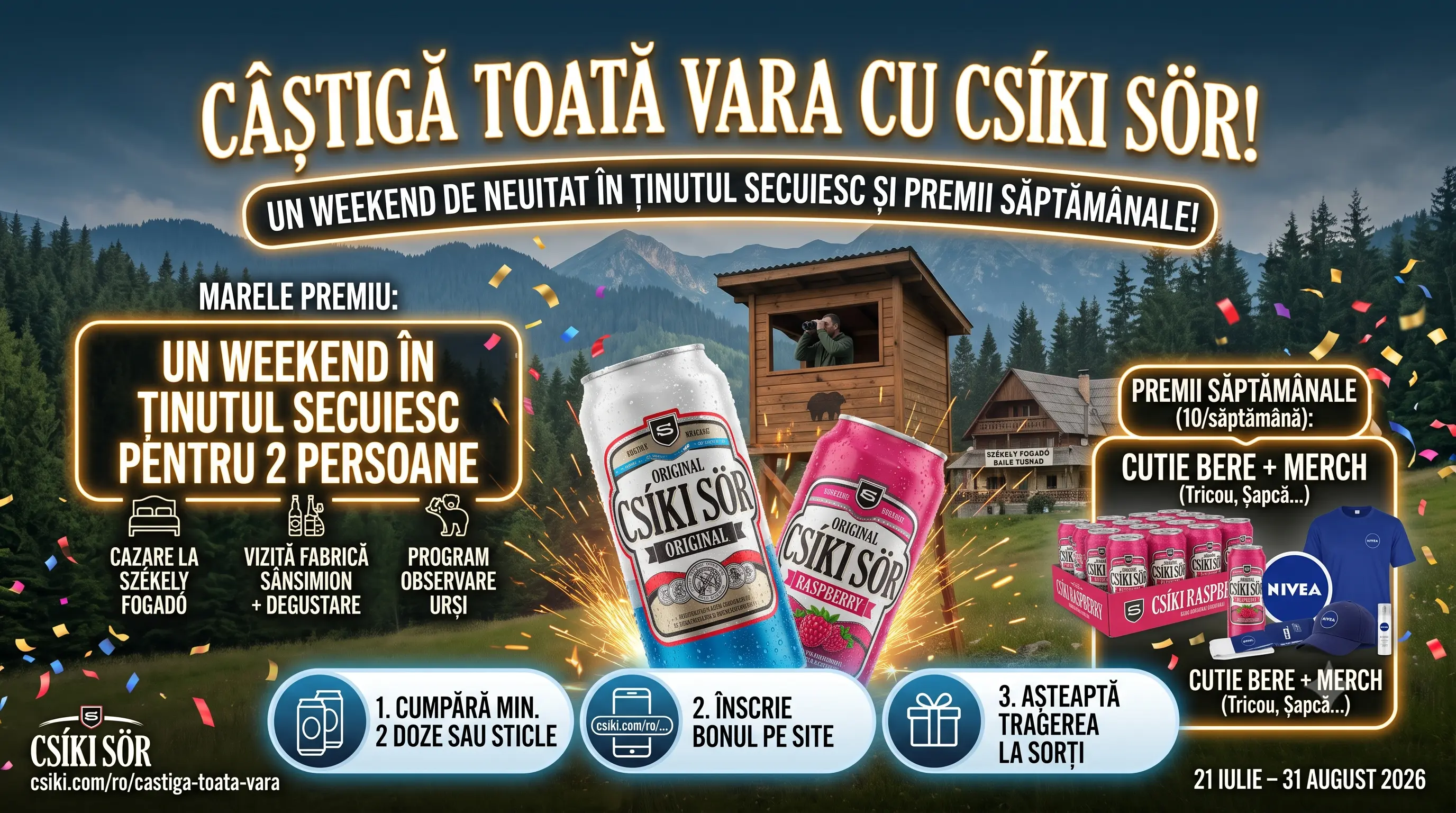 Concurs Csíki: Cumpără bere și câștigă un weekend în Ținutul Secuiesc (până pe 31 august) -...