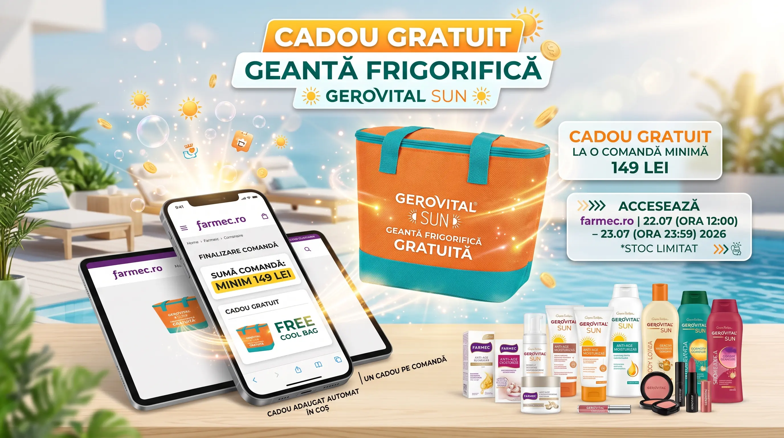 Ofertă Farmec: Cumpără de la 149 lei și primești Geantă Frigorifică Gerovital (până pe 23...