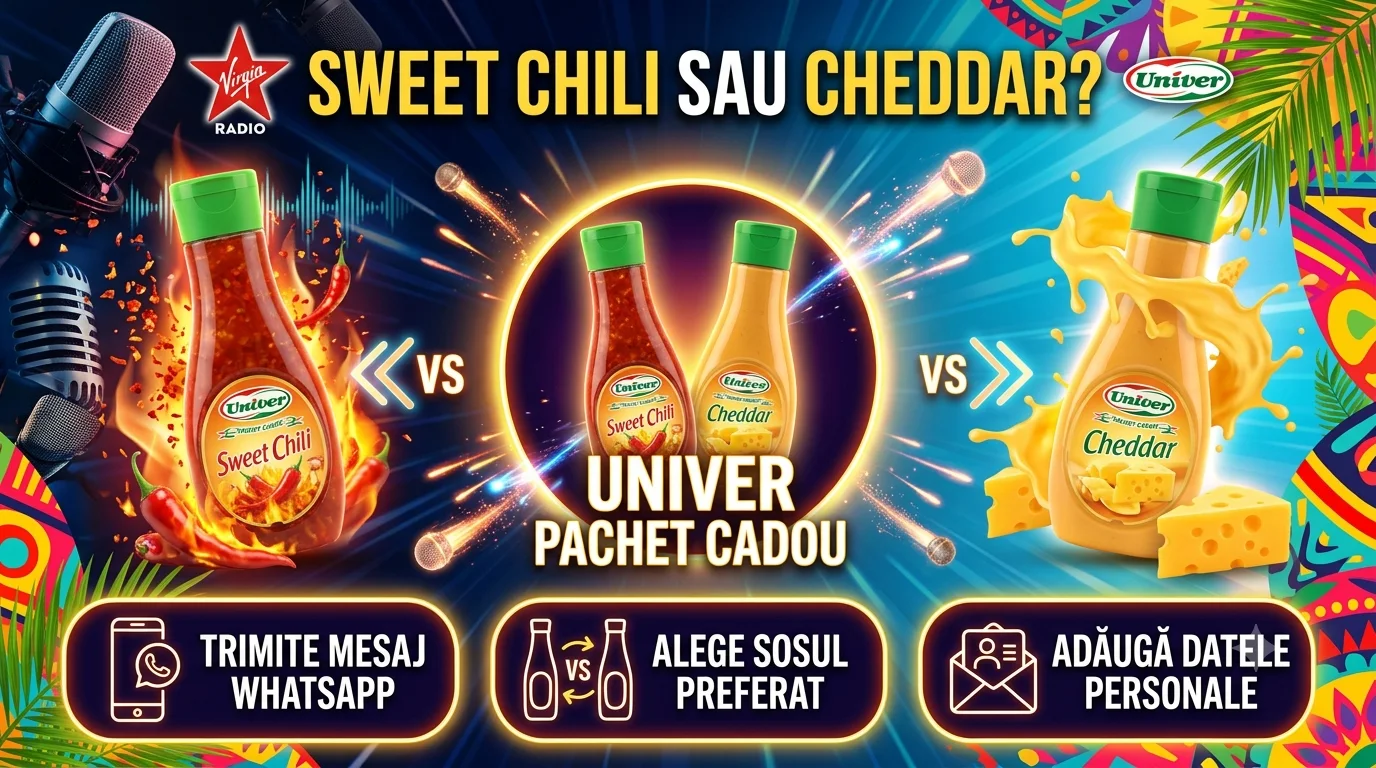 Concurs Virgin Radio - Câștigă sosuri Univer Sweet Chili și Cheddar (până pe 31 iulie) -...