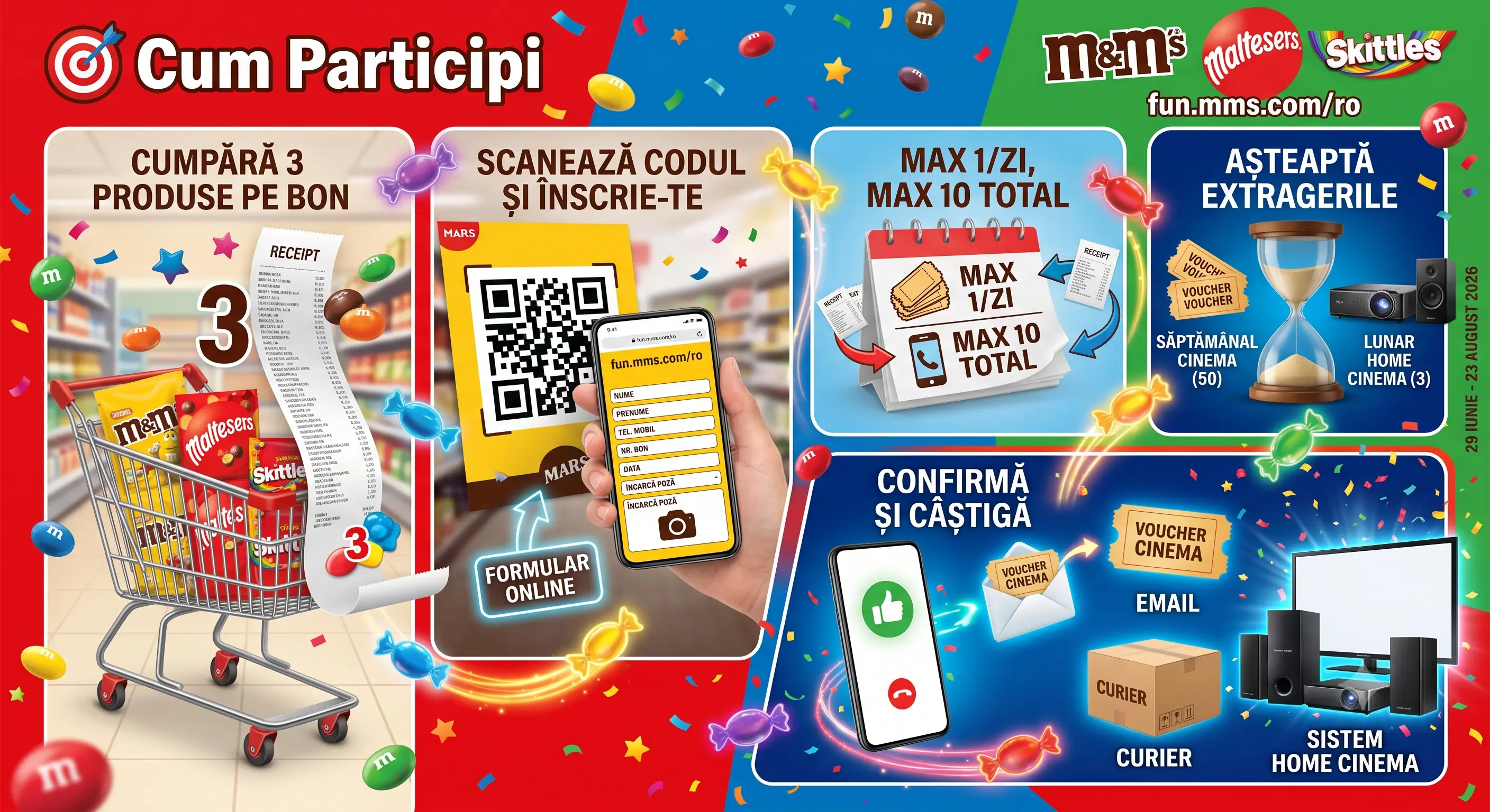 Concurs Concurs M&M’S: Cumpără 3 produse și câștigă sisteme home cinema (până pe 23 august)...