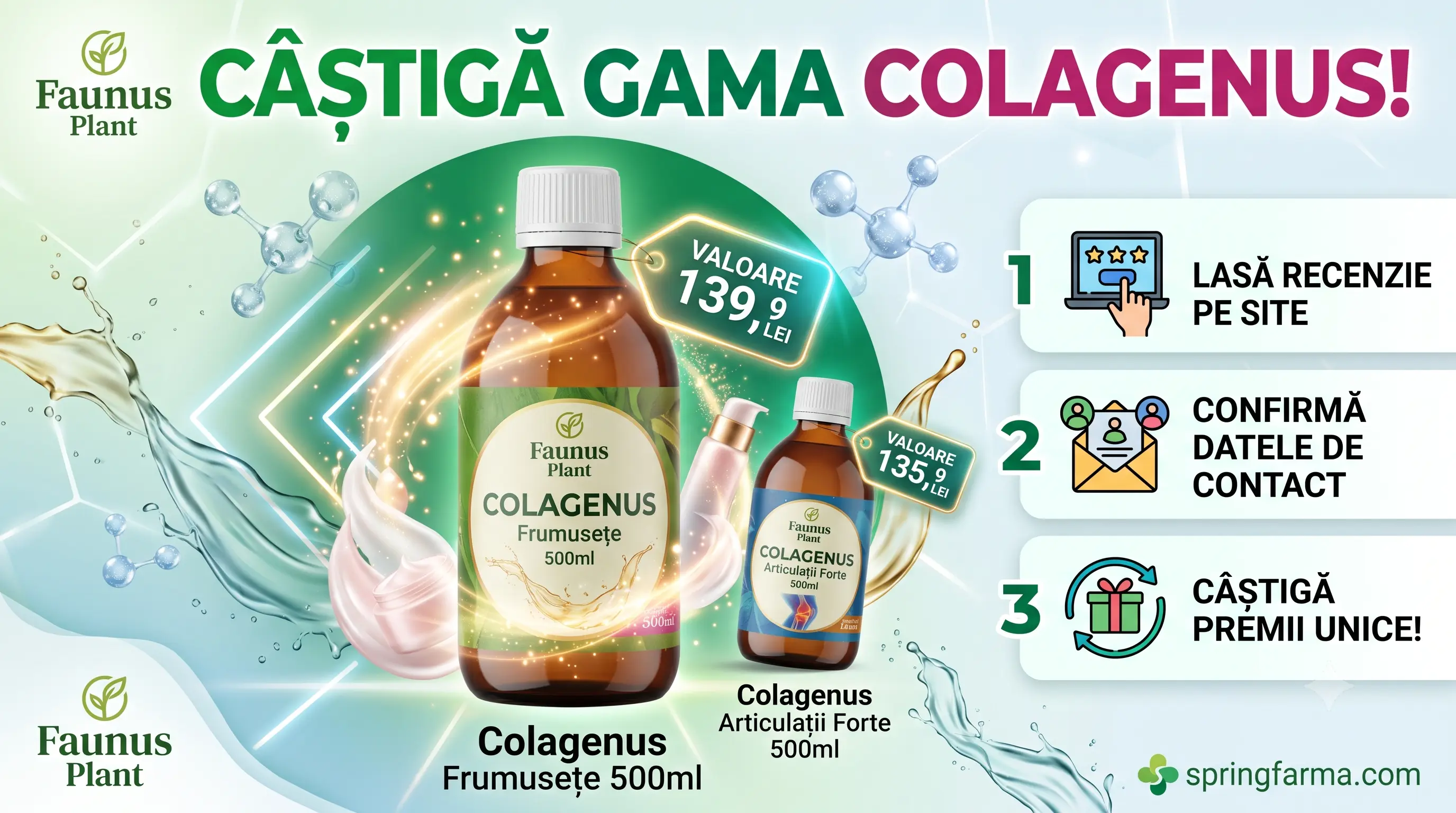 Concurs SpringFarma: Lasa un review și câștigă produse Colagenus (până pe 31 August) -...