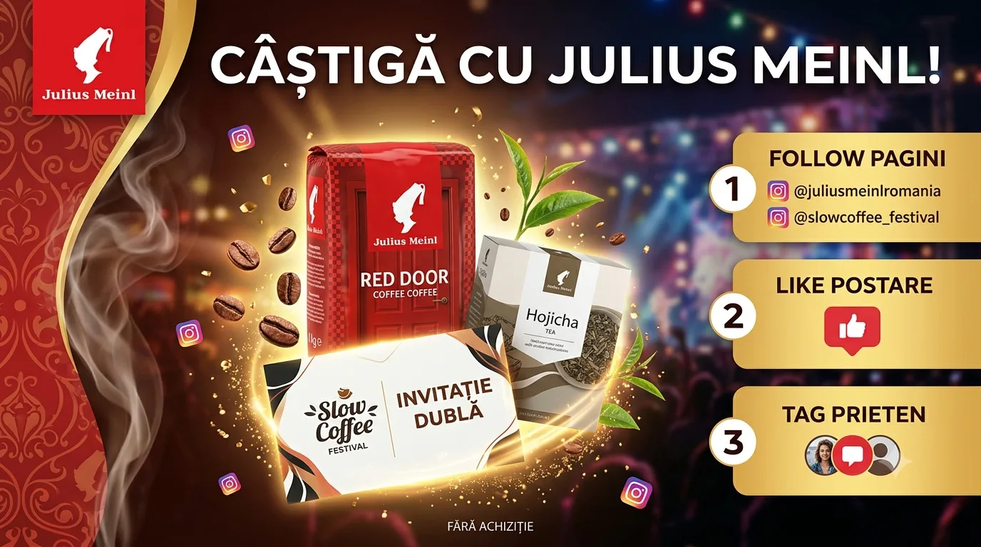 Concurs Julius Meinl Romania: Câștigă Invitație la Slow Coffee Festival și Cafea Premium...