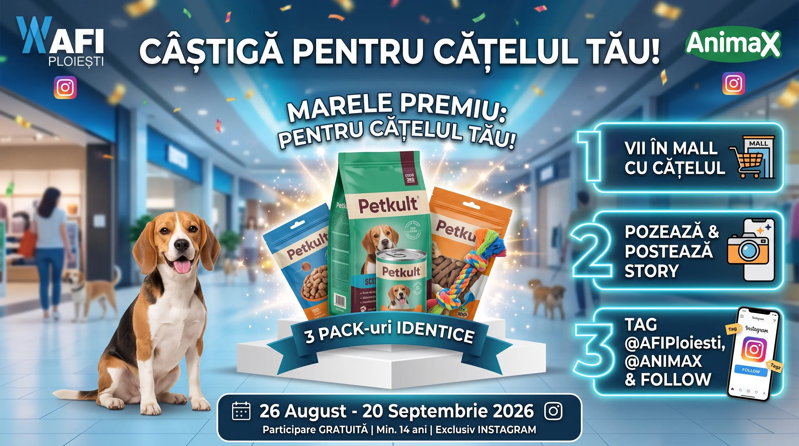 Concurs AFI Ploiești: Postează fotografia cu câinele tău și câștigă premii Petkult (până pe...